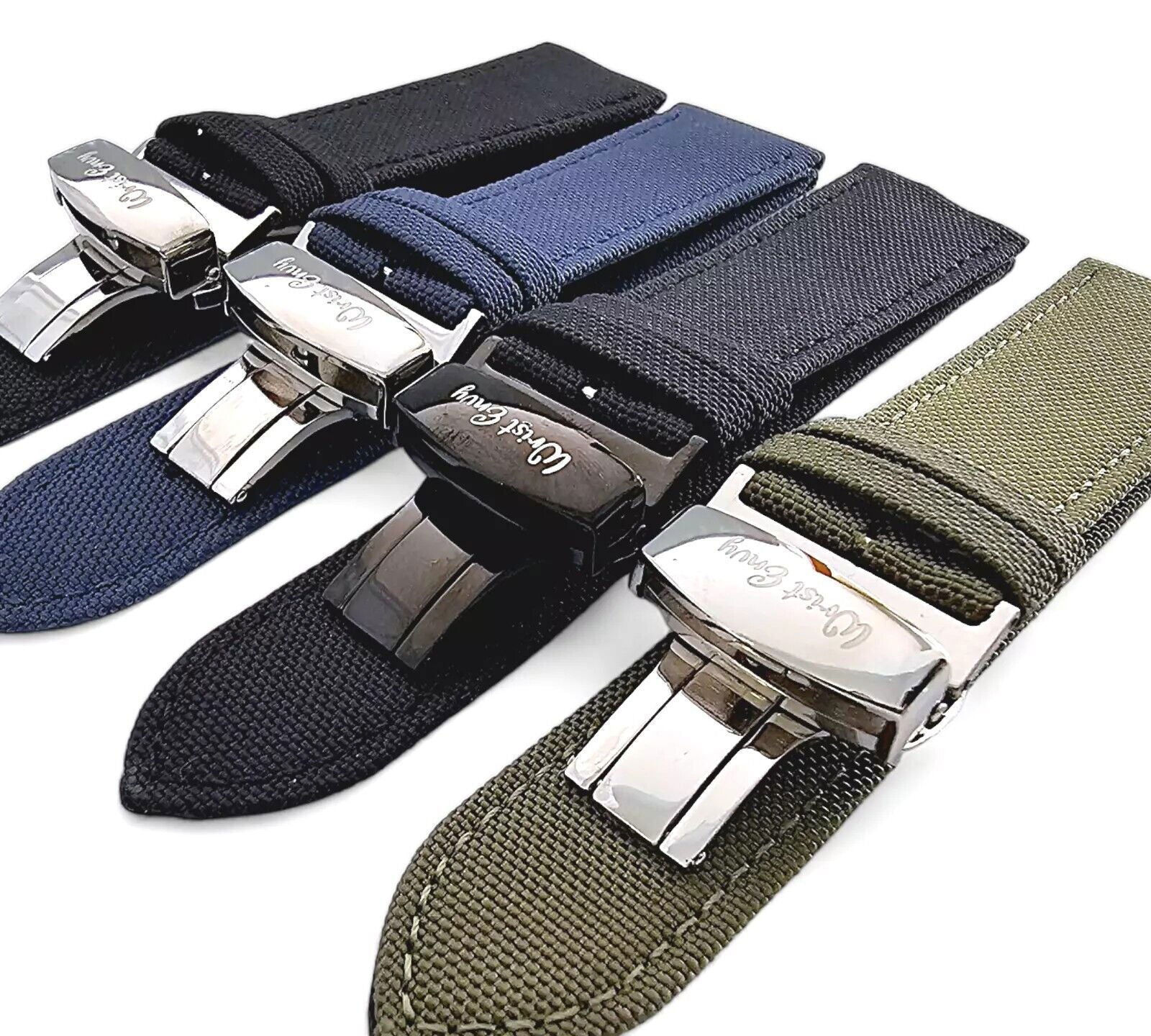 Canvas Deployment Clasp Watch Strap Band Sailcloth 20mm 22mm - Wrist Envy