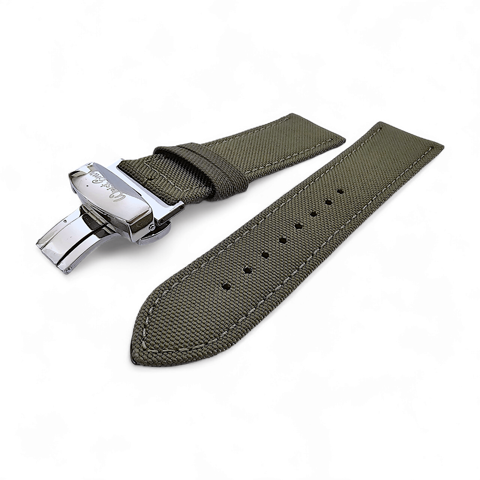 Canvas Deployment Clasp Watch Strap Band Sailcloth 20mm 22mm - Wrist Envy