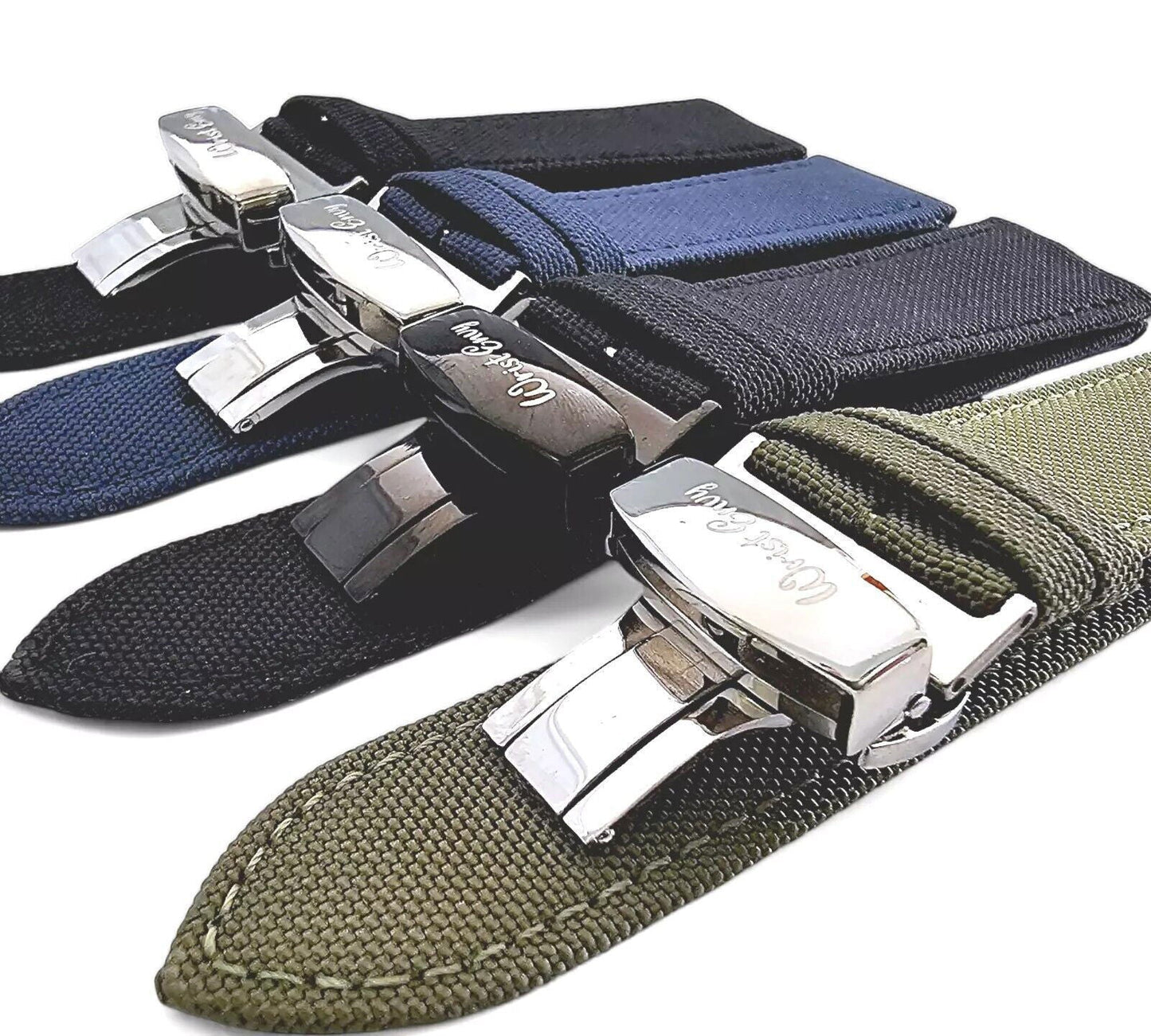 Canvas Deployment Clasp Watch Strap Band Sailcloth 20mm 22mm - Wrist Envy