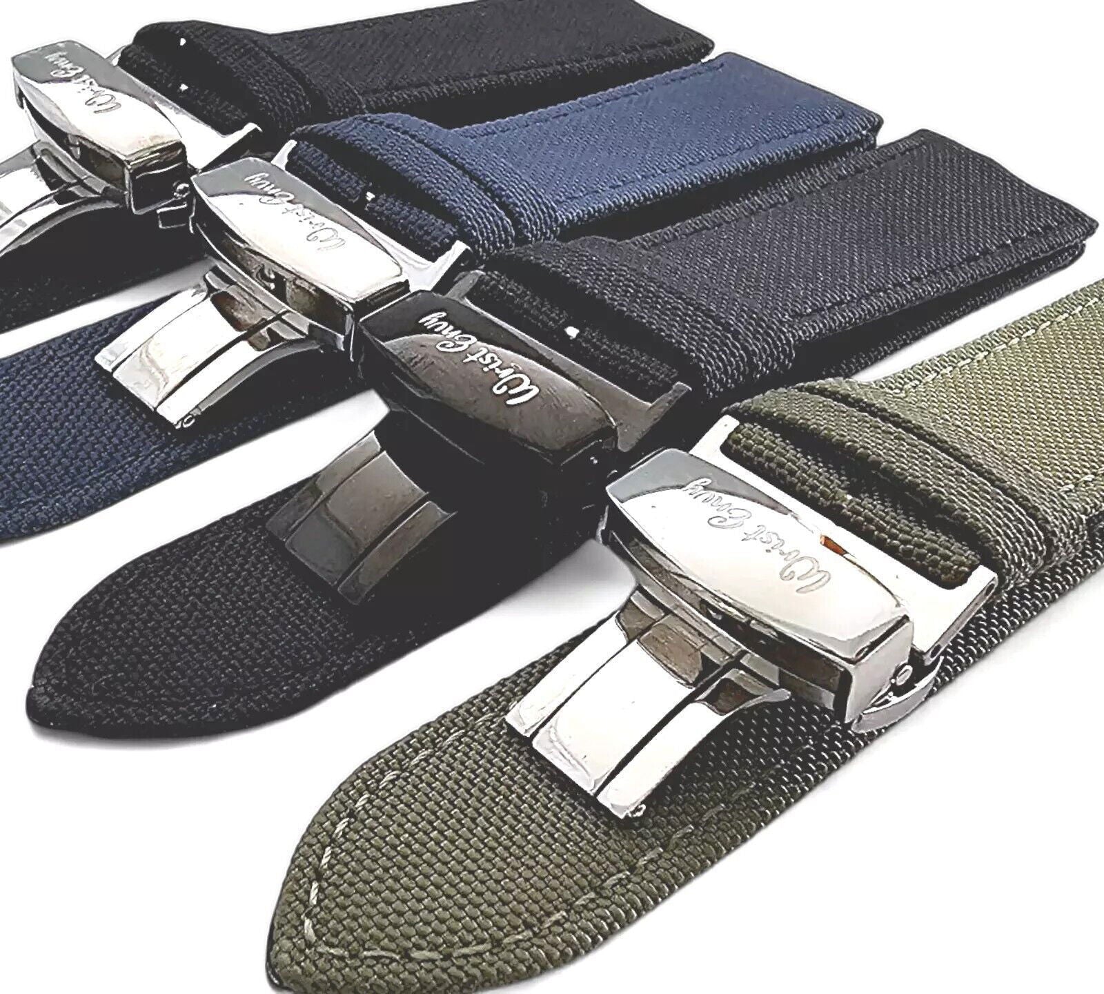 Canvas Deployment Clasp Watch Strap Band Sailcloth 20mm 22mm - Wrist Envy