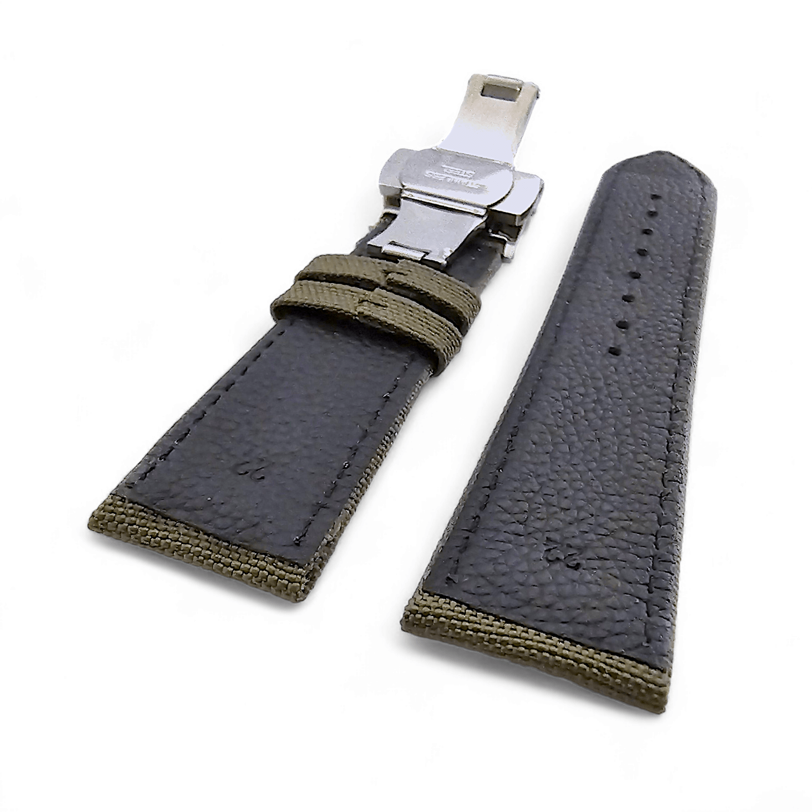 Canvas Deployment Clasp Watch Strap Band Sailcloth 20mm 22mm - Wrist Envy