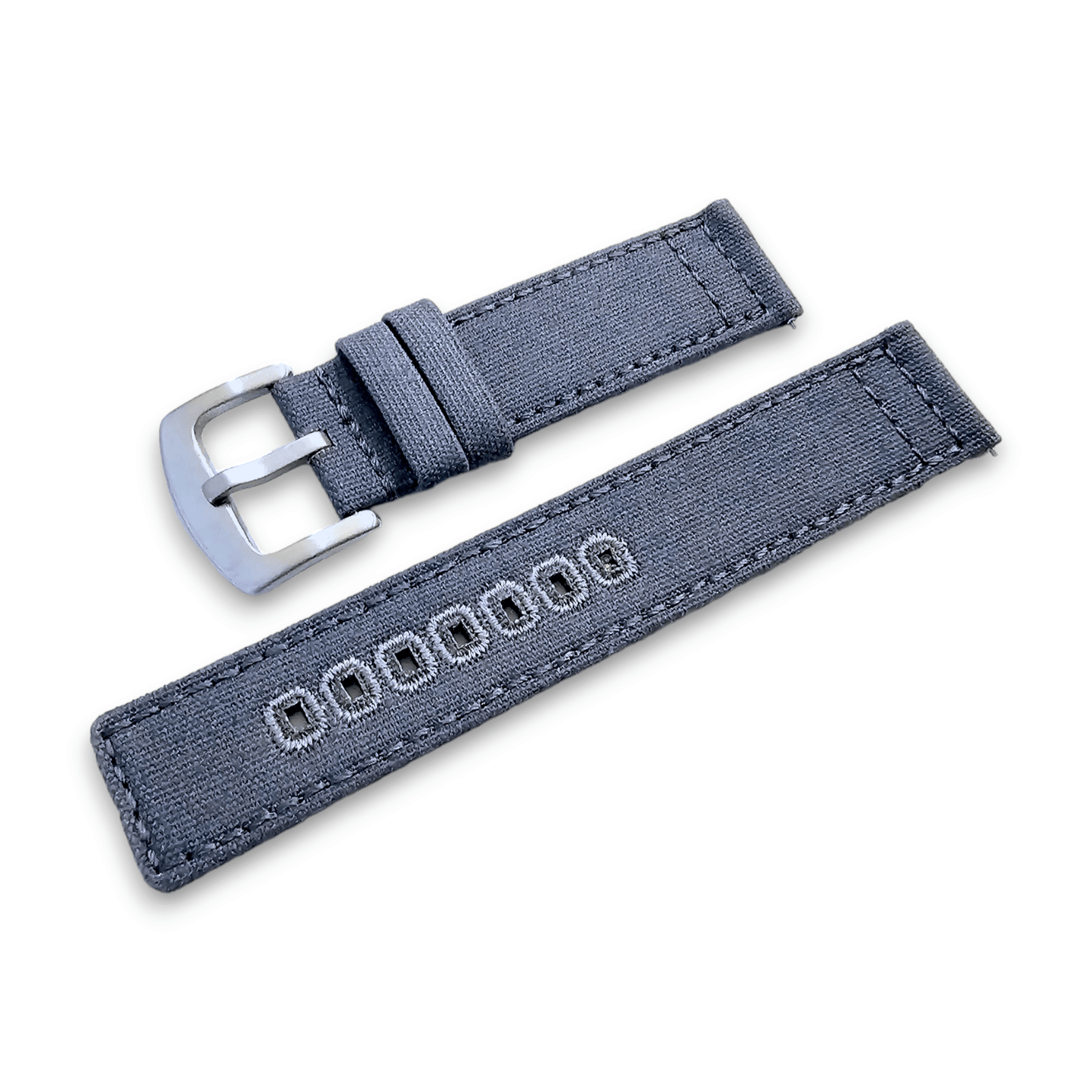 Canvas Watch Strap 22mm Grey - Wrist Envy