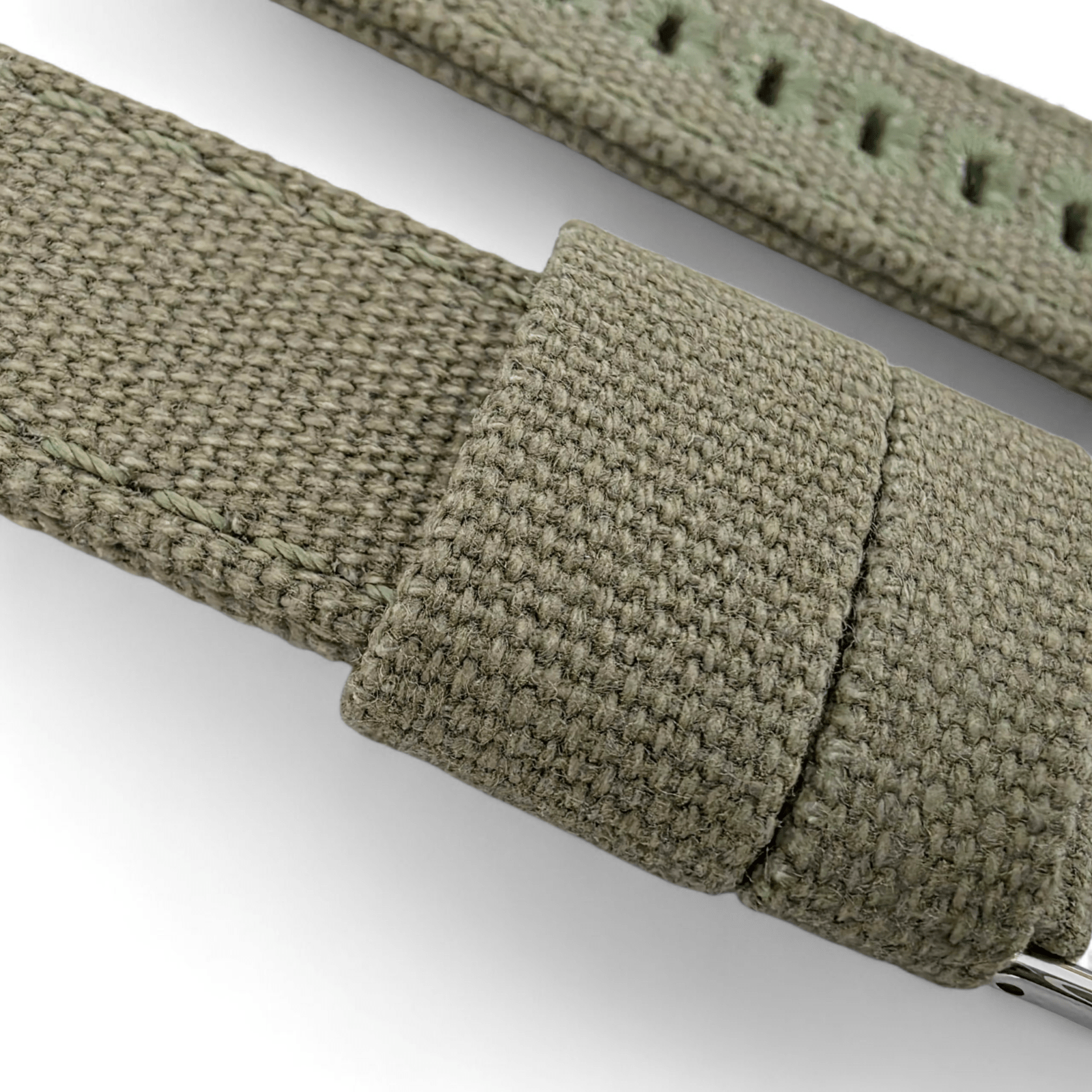 Canvas Watch Strap 3.5mm Thick 20mm 22mm Army Green - Wrist Envy