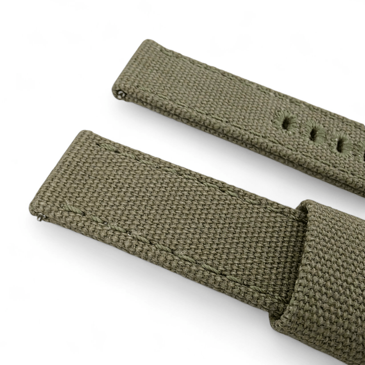 Canvas Watch Strap 3.5mm Thick 20mm 22mm Army Green - Wrist Envy