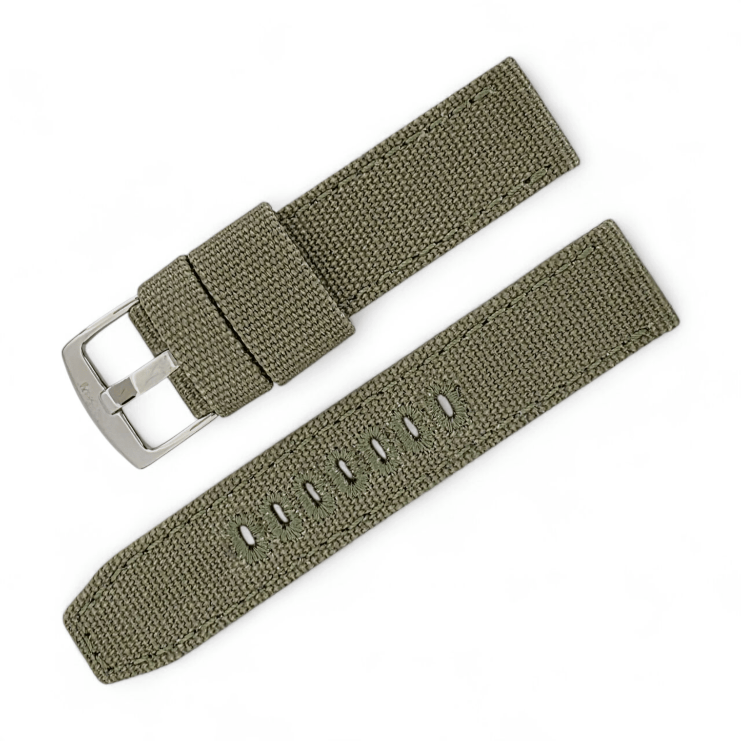 Canvas Watch Strap 3.5mm Thick 20mm 22mm Army Green - Wrist Envy