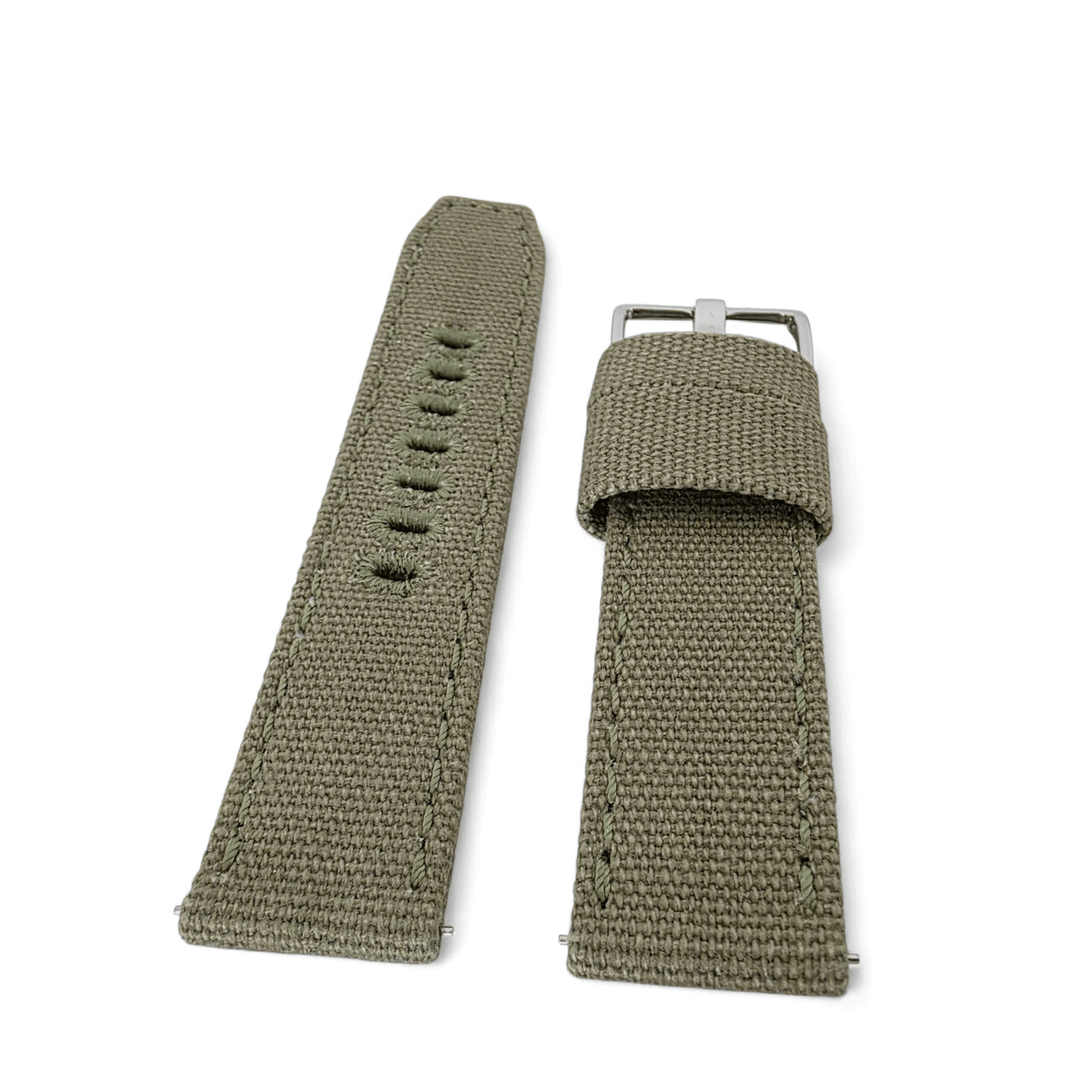 Canvas Watch Strap 3.5mm Thick 20mm 22mm Army Green - Wrist Envy