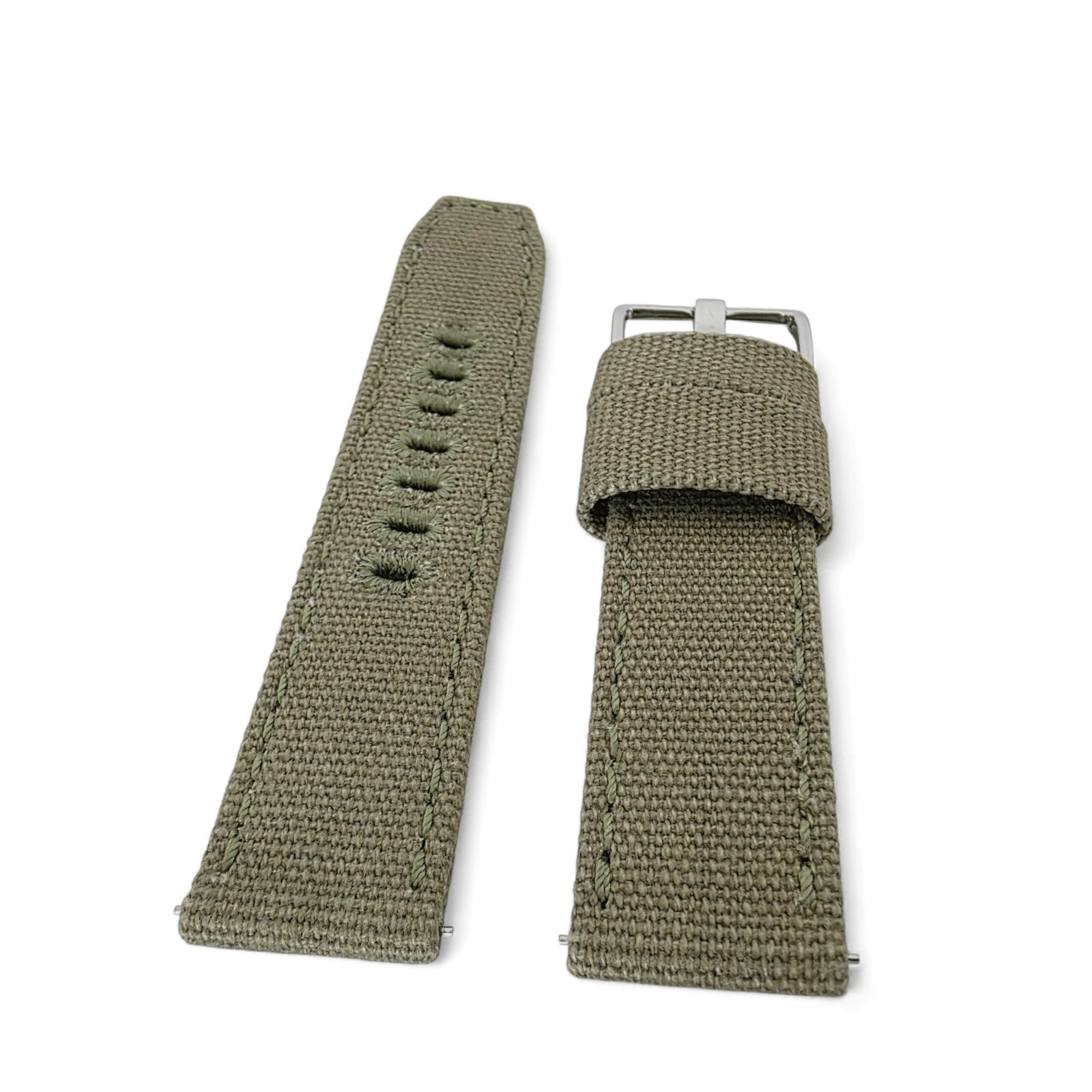 Canvas Watch Strap 3.5mm Thick 20mm 22mm Army Green - Wrist Envy