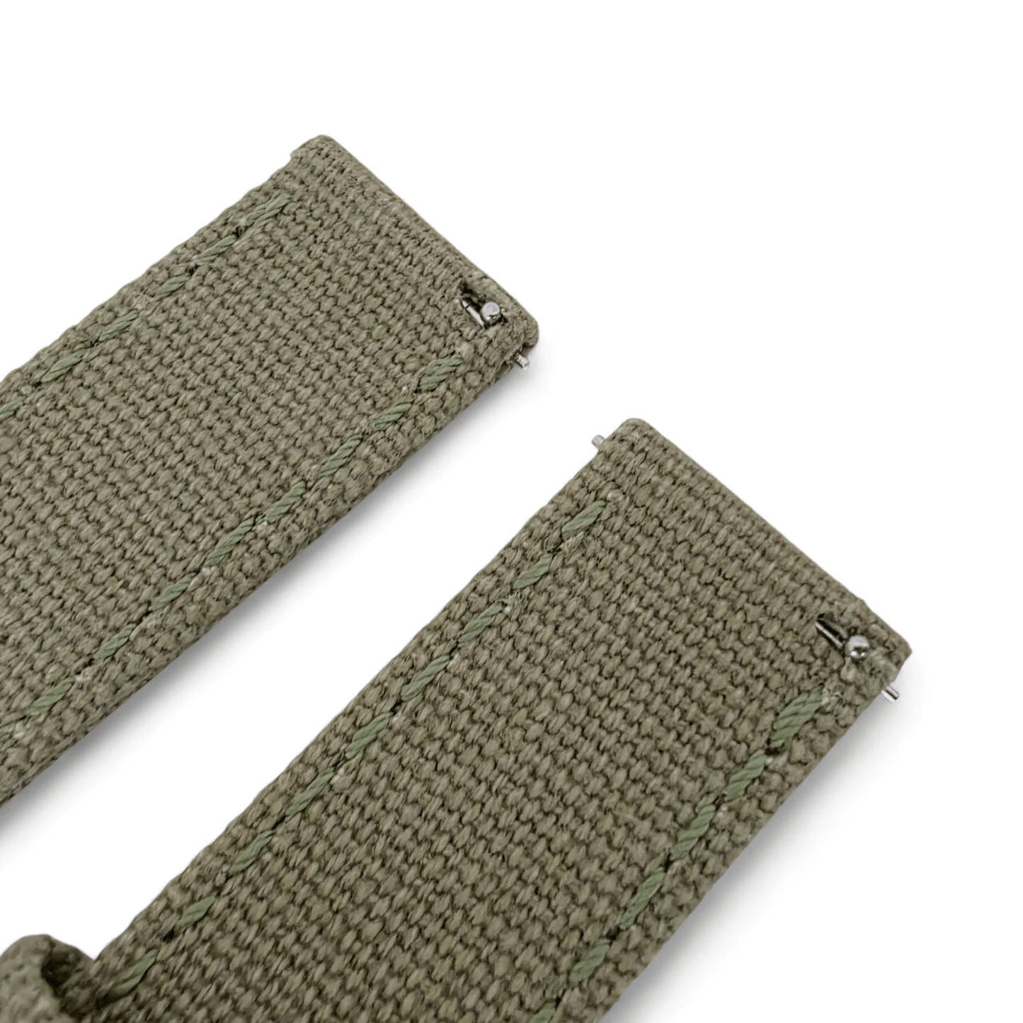 Canvas Watch Strap 3.5mm Thick 20mm 22mm Army Green - Wrist Envy