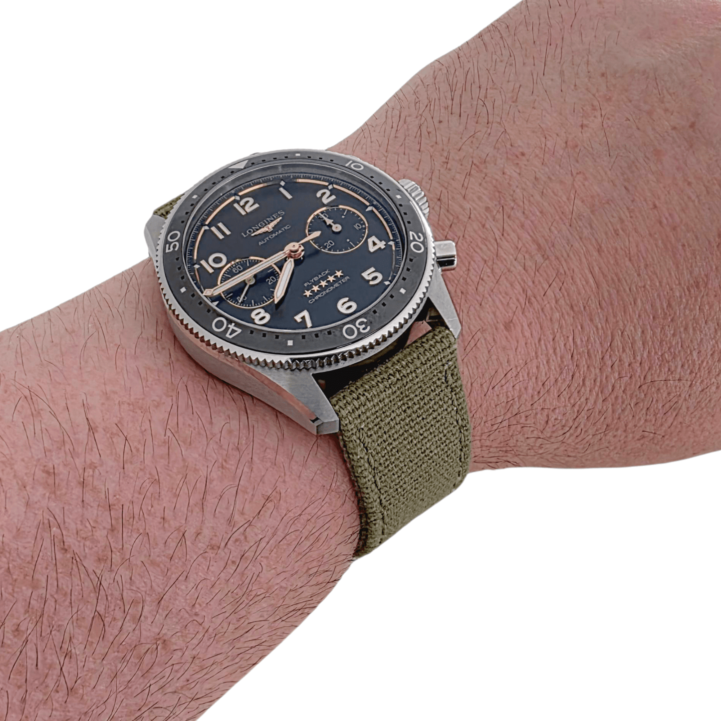 Canvas Watch Strap 3.5mm Thick 20mm 22mm Army Green - Wrist Envy