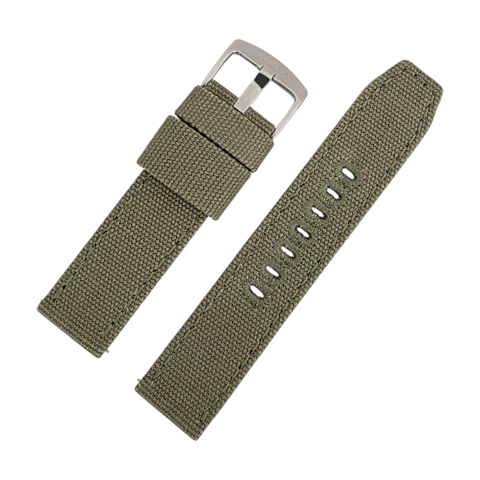 Canvas Watch Strap 3.5mm Thick 20mm 22mm Army Green - Wrist Envy