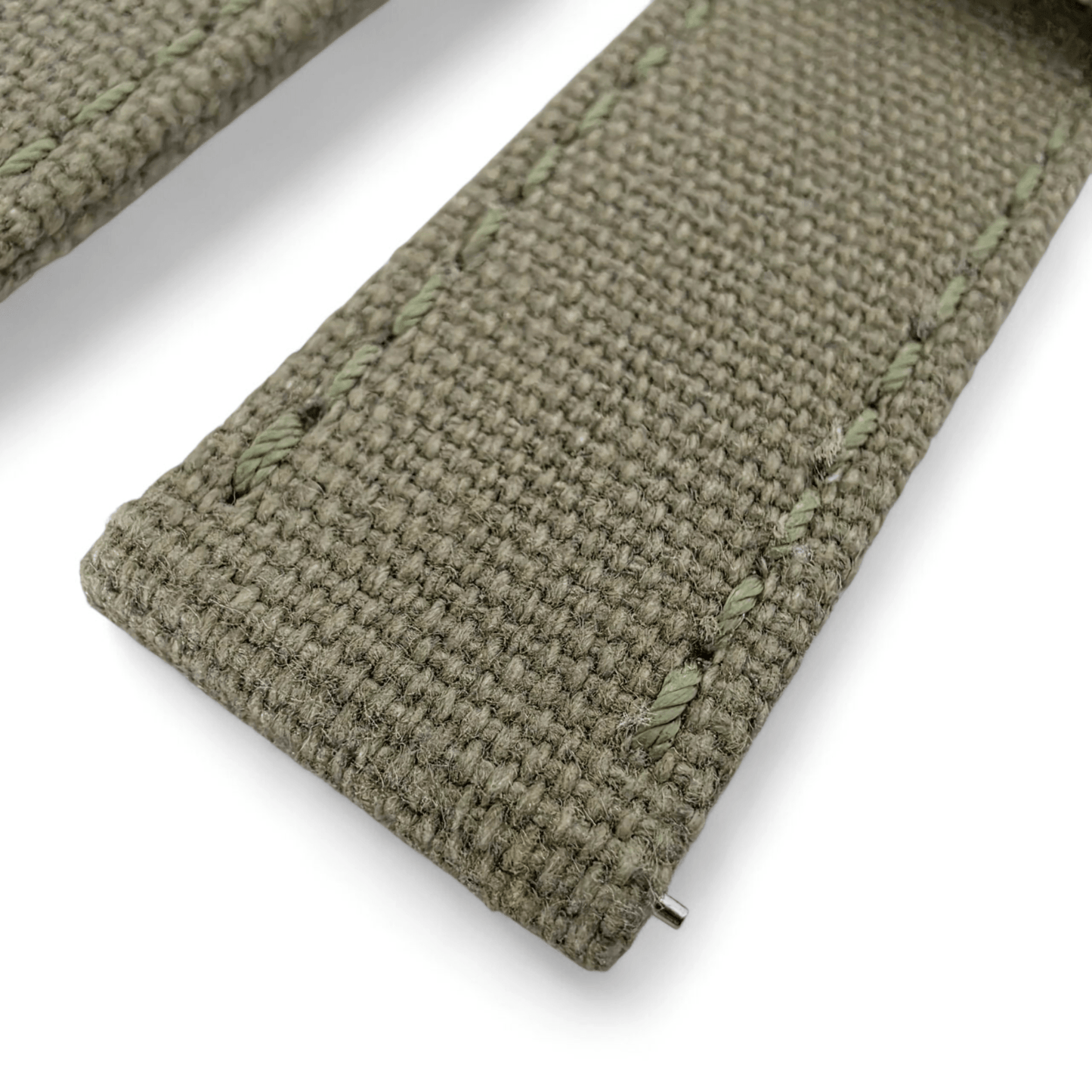 Canvas Watch Strap 3.5mm Thick 20mm 22mm Army Green - Wrist Envy