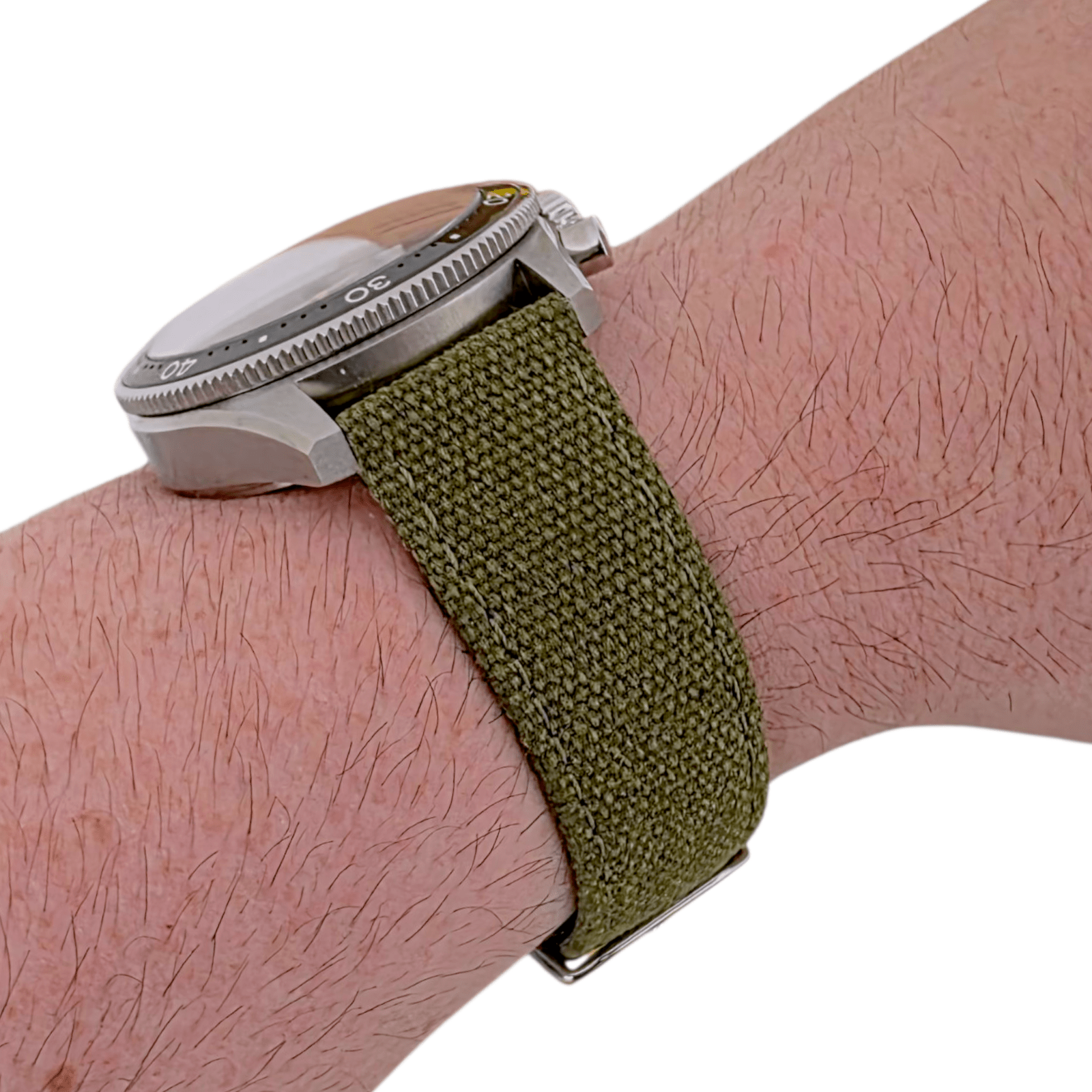 Canvas Watch Strap Band 4mm Thick Field Army 18 20 22 mm Green Black Khaki Beige - Wrist Envy
