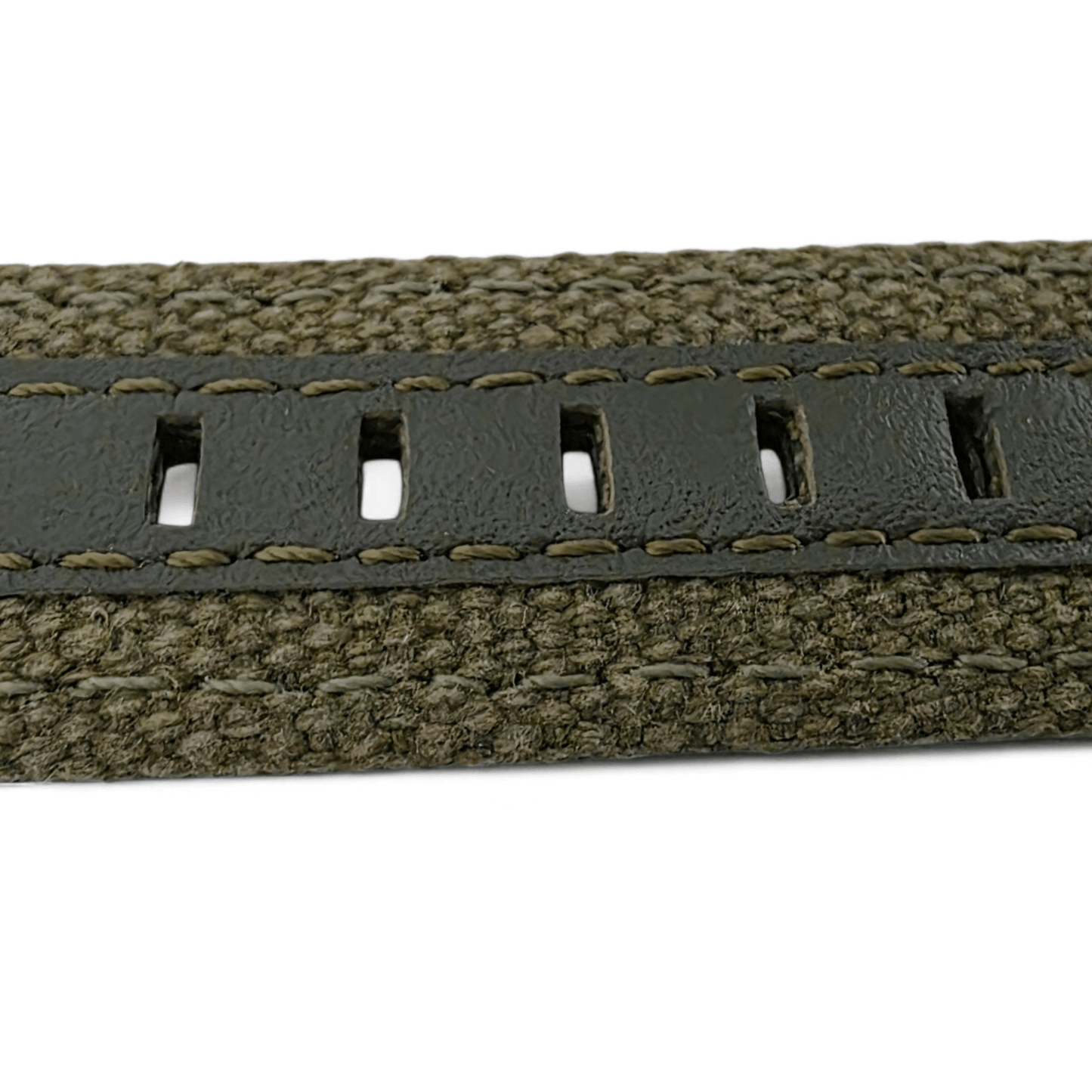 Canvas Watch Strap Band 4mm Thick Leather Field 18 20 22 mm Green Black Beige UK - Wrist Envy