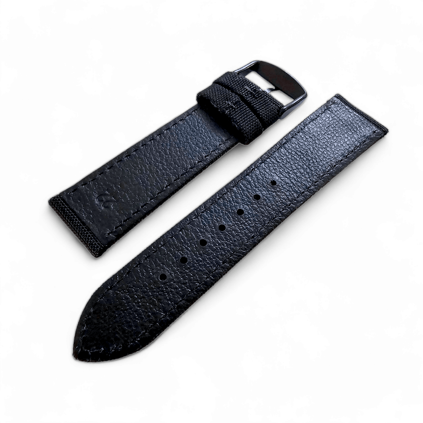 Canvas Watch Strap Black PVD Buckle Nylon Fabric Sailcloth 20mm 22mm - Wrist Envy