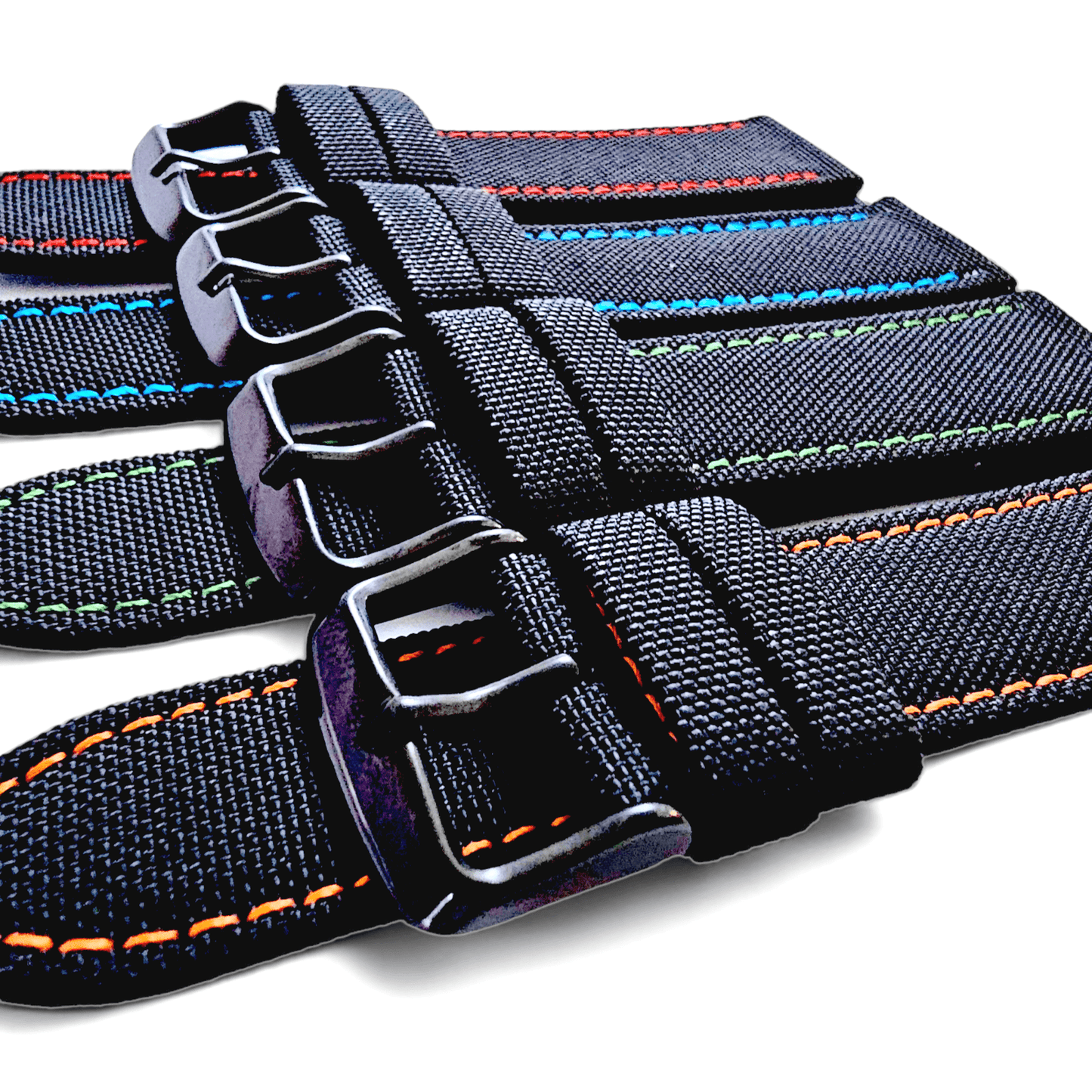 Canvas Watch Strap Black PVD Buckle Nylon Fabric Sailcloth 20mm 22mm - Wrist Envy
