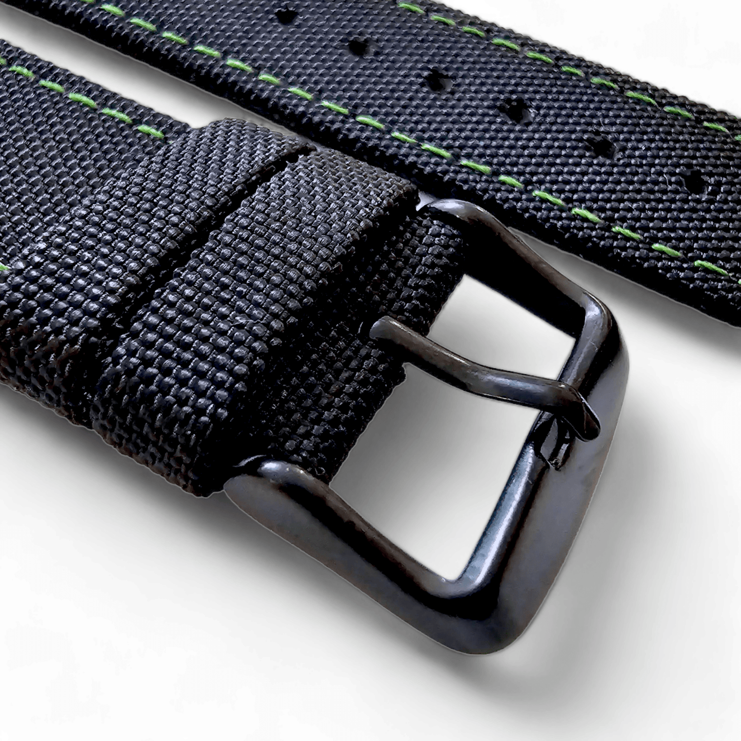 Canvas Watch Strap Black PVD Buckle Nylon Fabric Sailcloth 20mm 22mm - Wrist Envy