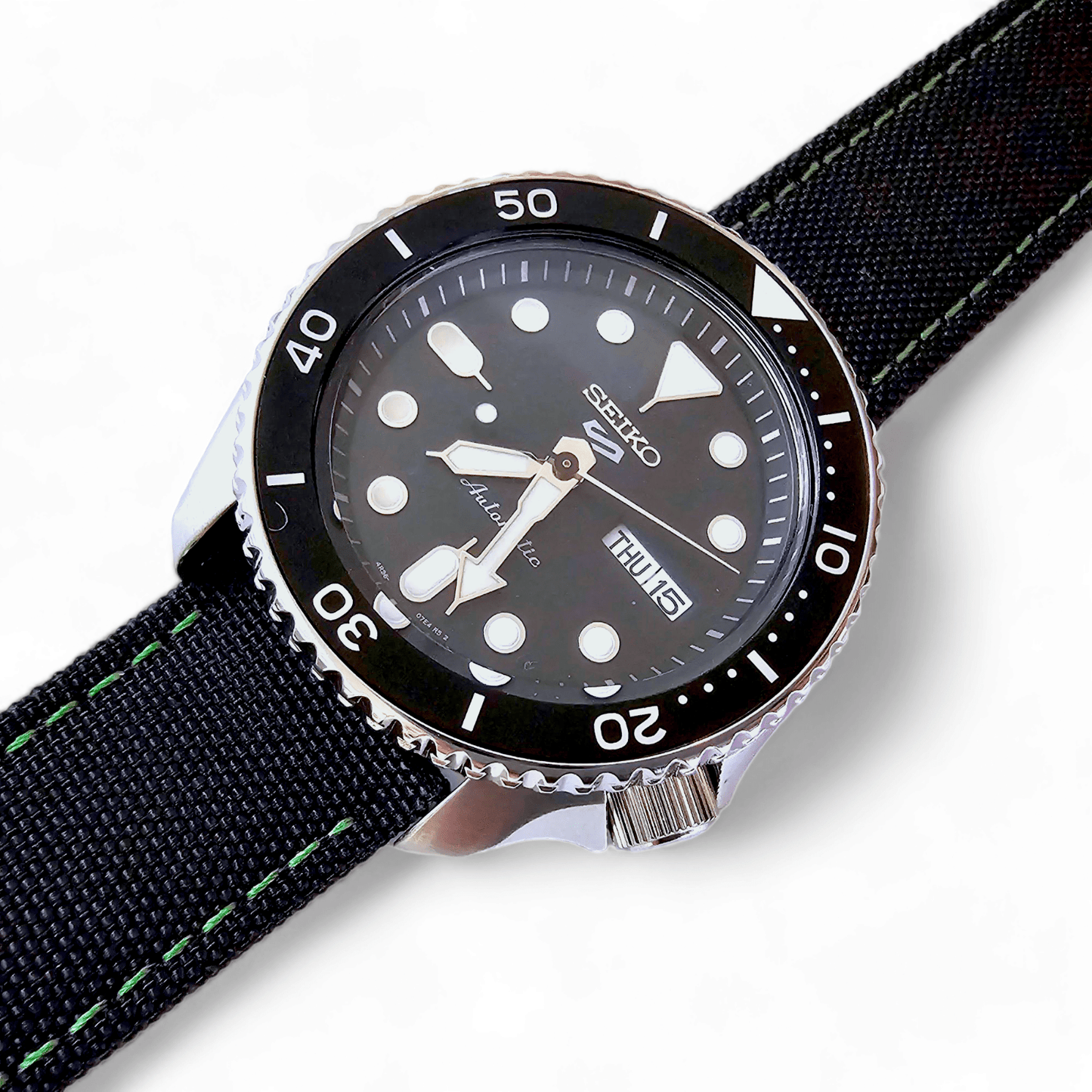 Canvas Watch Strap Black PVD Buckle Nylon Fabric Sailcloth 20mm 22mm - Wrist Envy