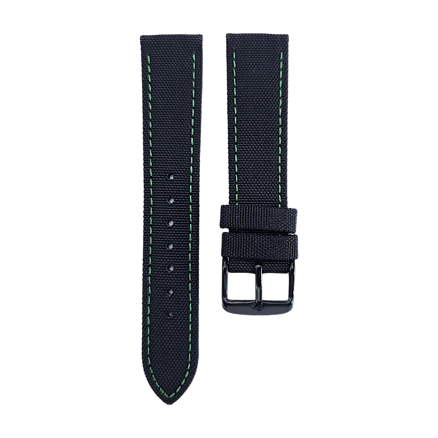 Canvas Watch Strap Black PVD Buckle Nylon Fabric Sailcloth 20mm 22mm - Wrist Envy