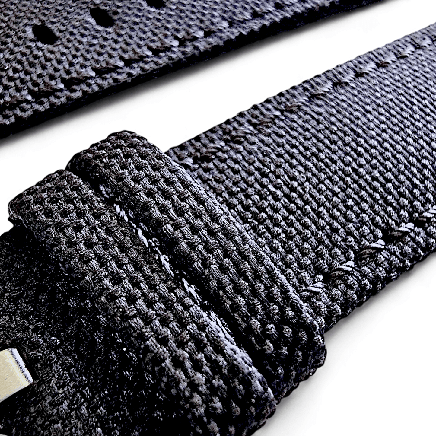 Canvas Watch Strap in Black with Black Stitching 18mm 20mm 22mm 24mm - Wrist Envy