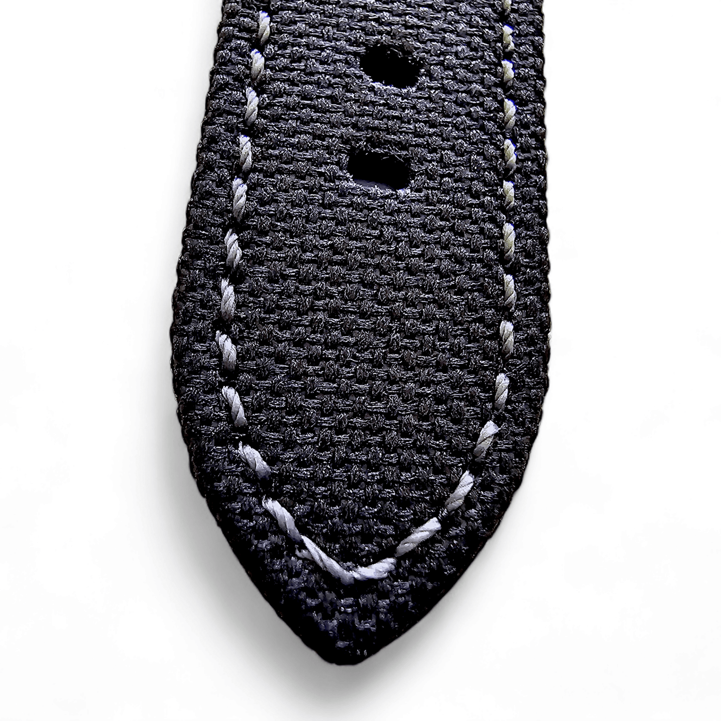 Canvas Watch Strap in Black with Grey Stitching 18mm 20mm 22mm - Wrist Envy
