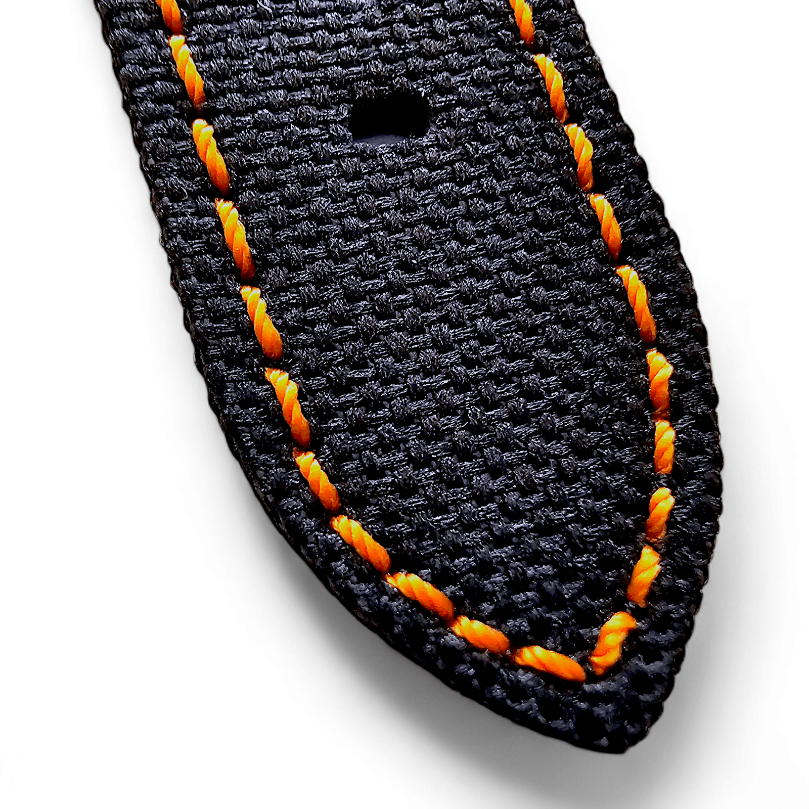 Canvas Watch Strap in Black with Orange Stitching 18mm 20mm 22mm 24mm - Wrist Envy