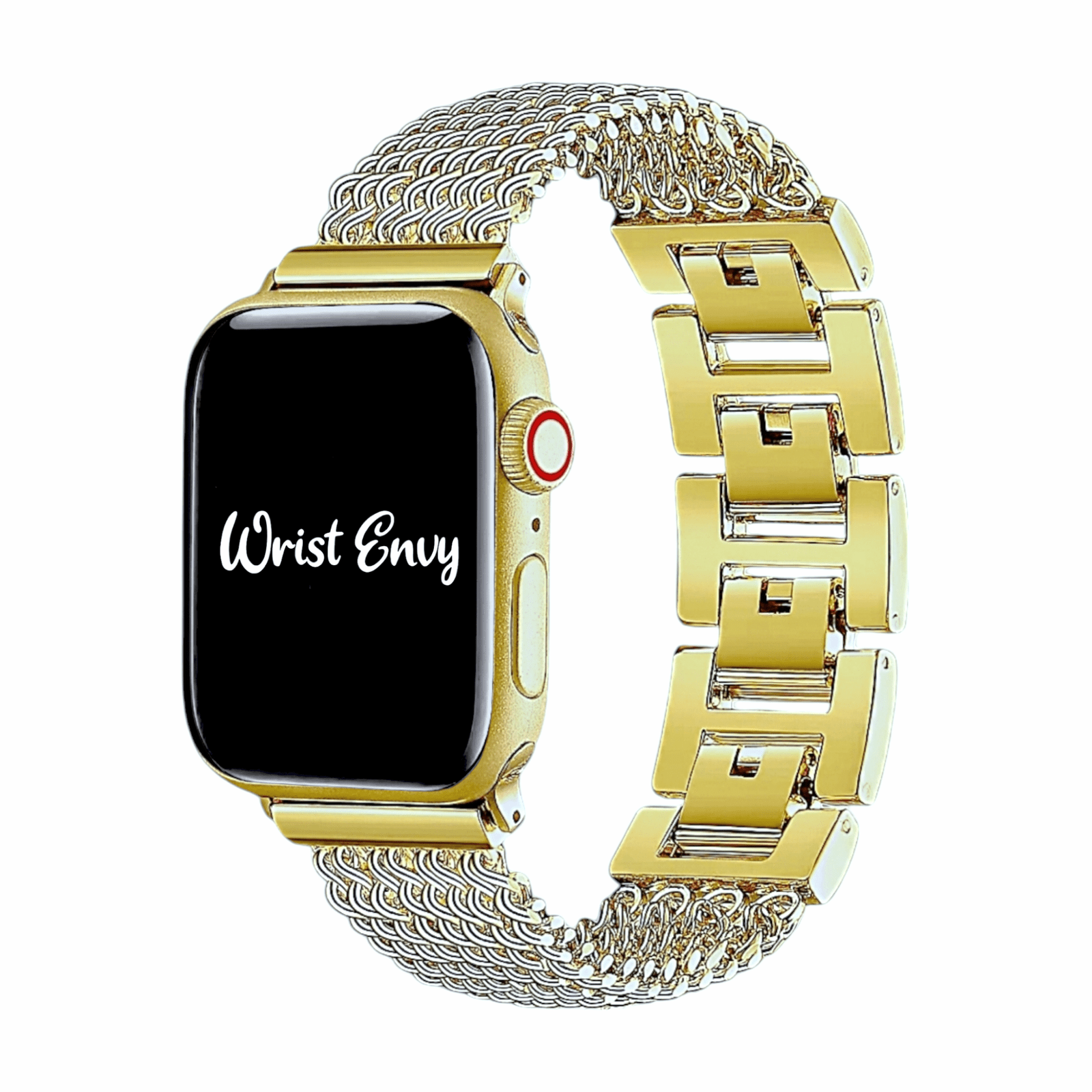 Chain Mail Stainless Steel Apple Watch Strap Gold - Wrist Envy