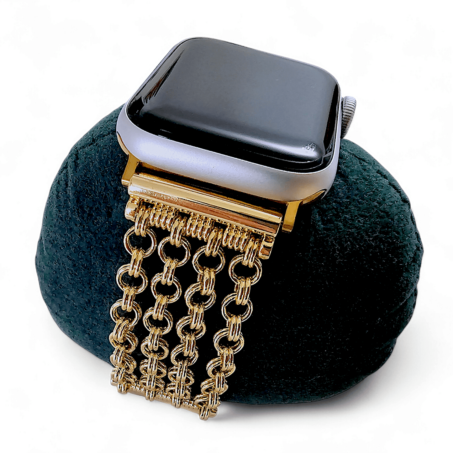 Chain Mail Stainless Steel Apple Watch Strap Gold - Wrist Envy