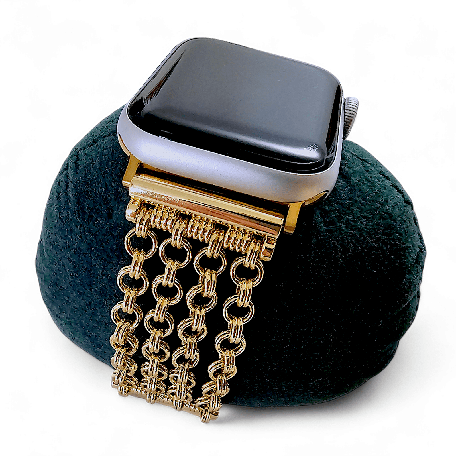 Chain Mail Stainless Steel Apple Watch Strap Gold - Wrist Envy