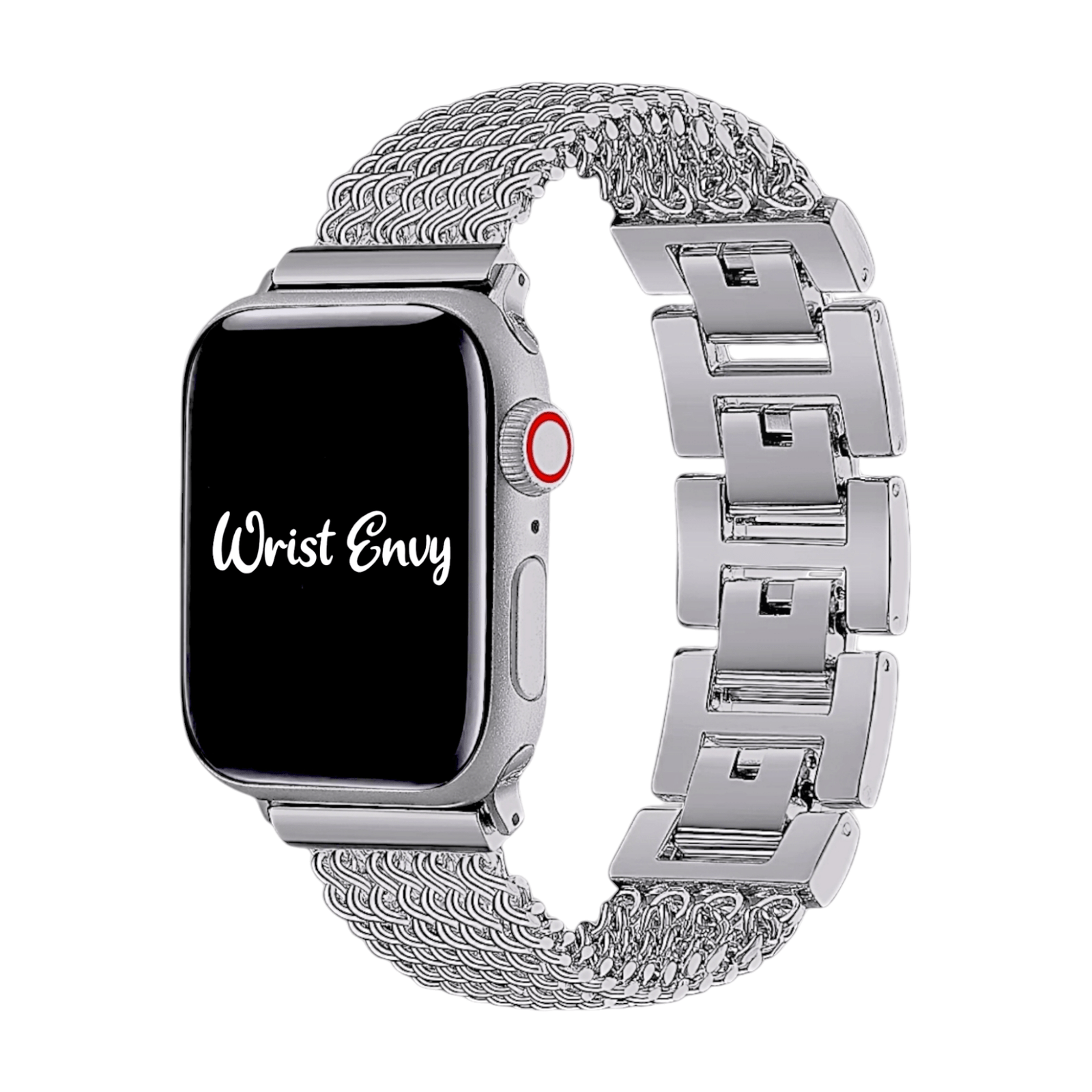 Chain Mail Stainless Steel Apple Watch Strap Silver Wrist Envy