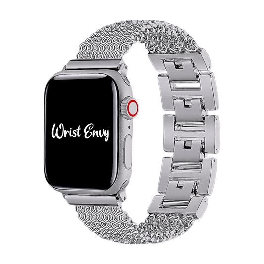 Chain Mail Stainless Steel Apple Watch Strap Silver - Wrist Envy