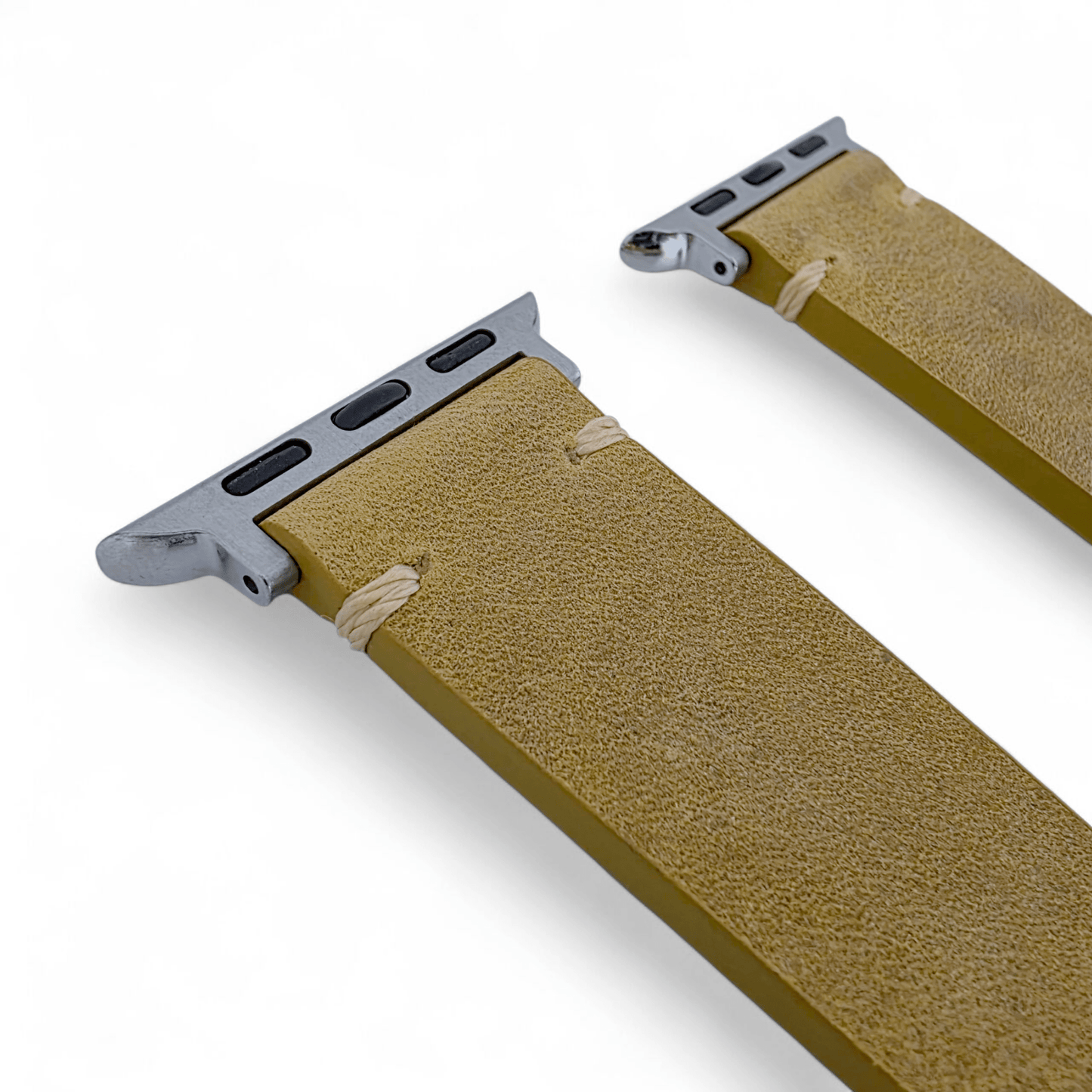 Crazy Horse Thick Leather Watch Strap For Apple Watch Khaki Beige - Wrist Envy
