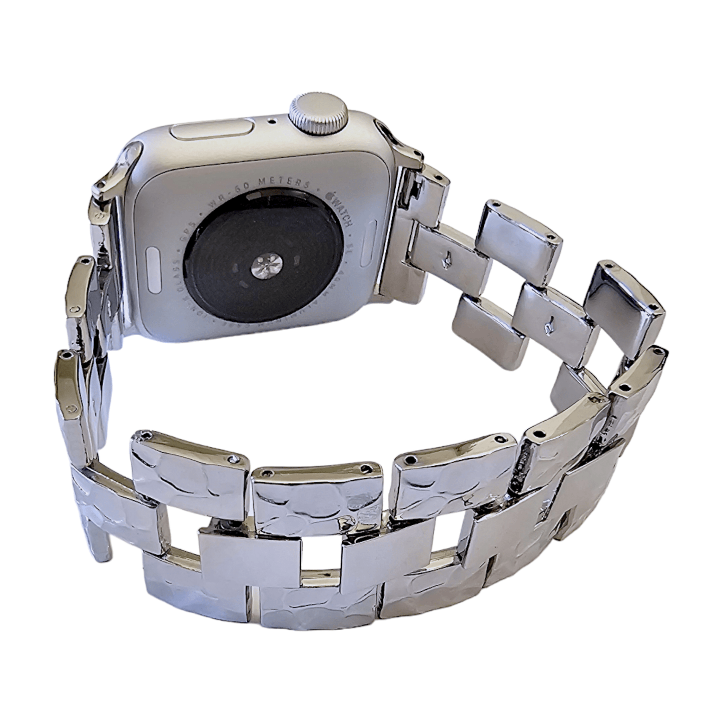 Crushed metal bracelet for Apple Watch Strap Band Silver - Wrist Envy