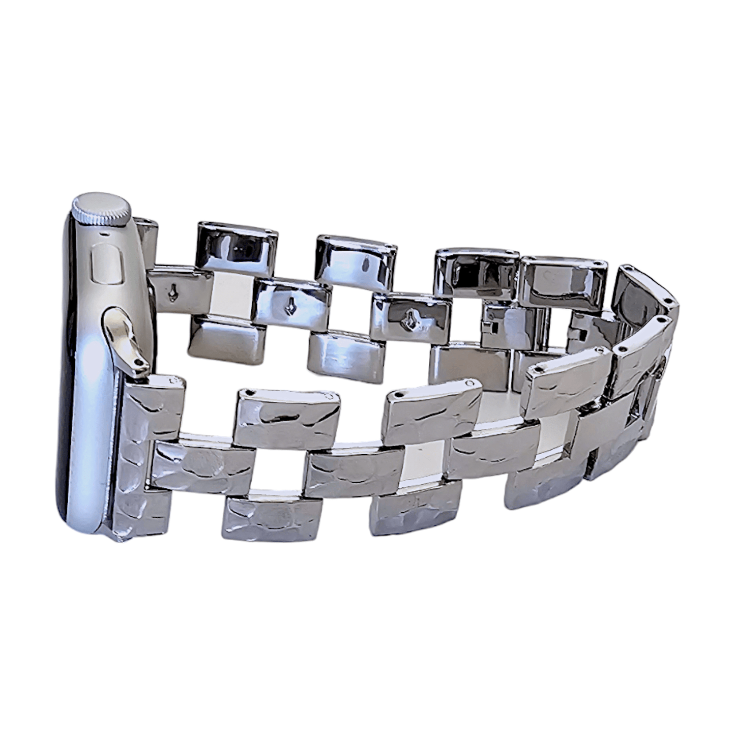 Crushed metal bracelet for Apple Watch Strap Band Silver - Wrist Envy