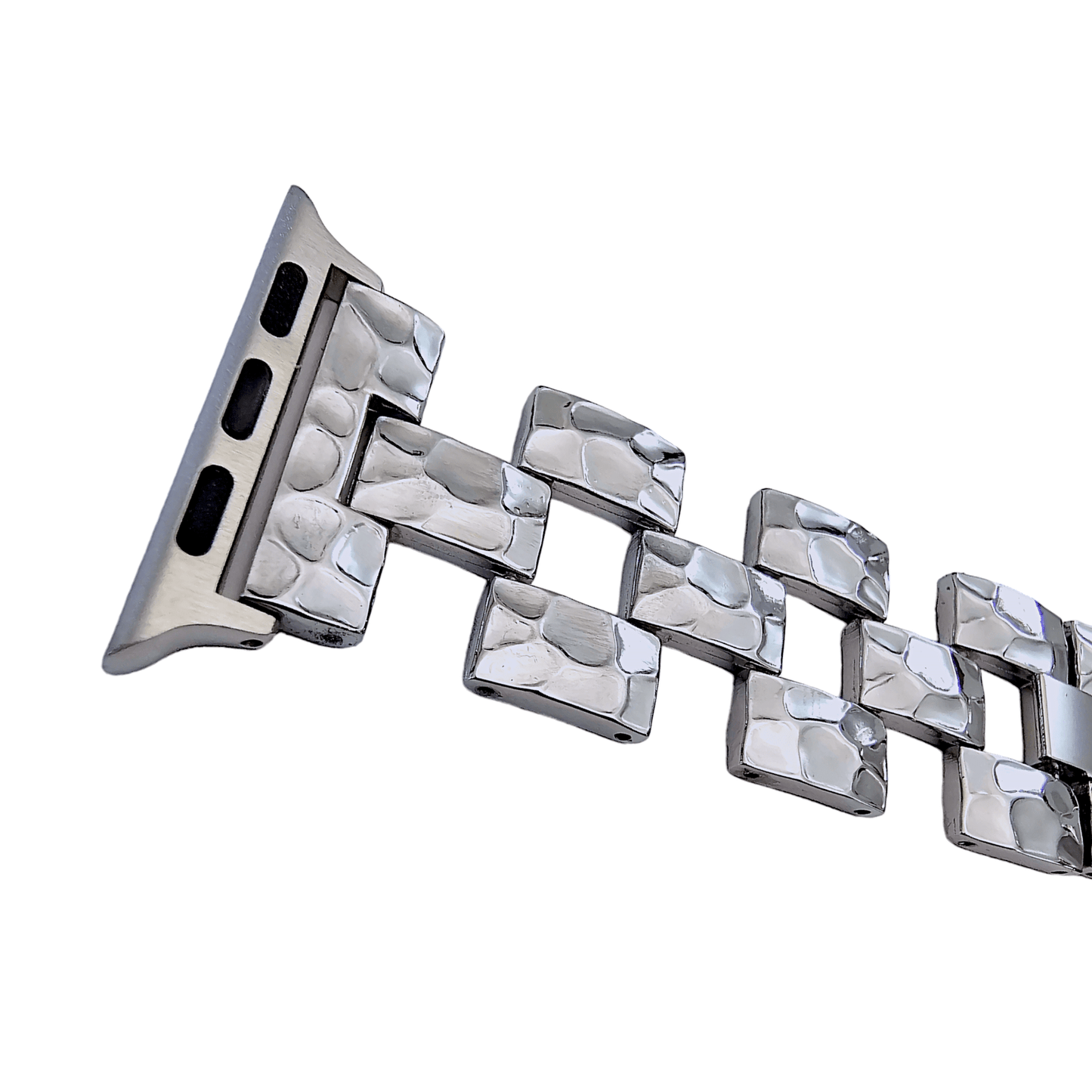 Crushed metal bracelet for Apple Watch Strap Band Silver - Wrist Envy