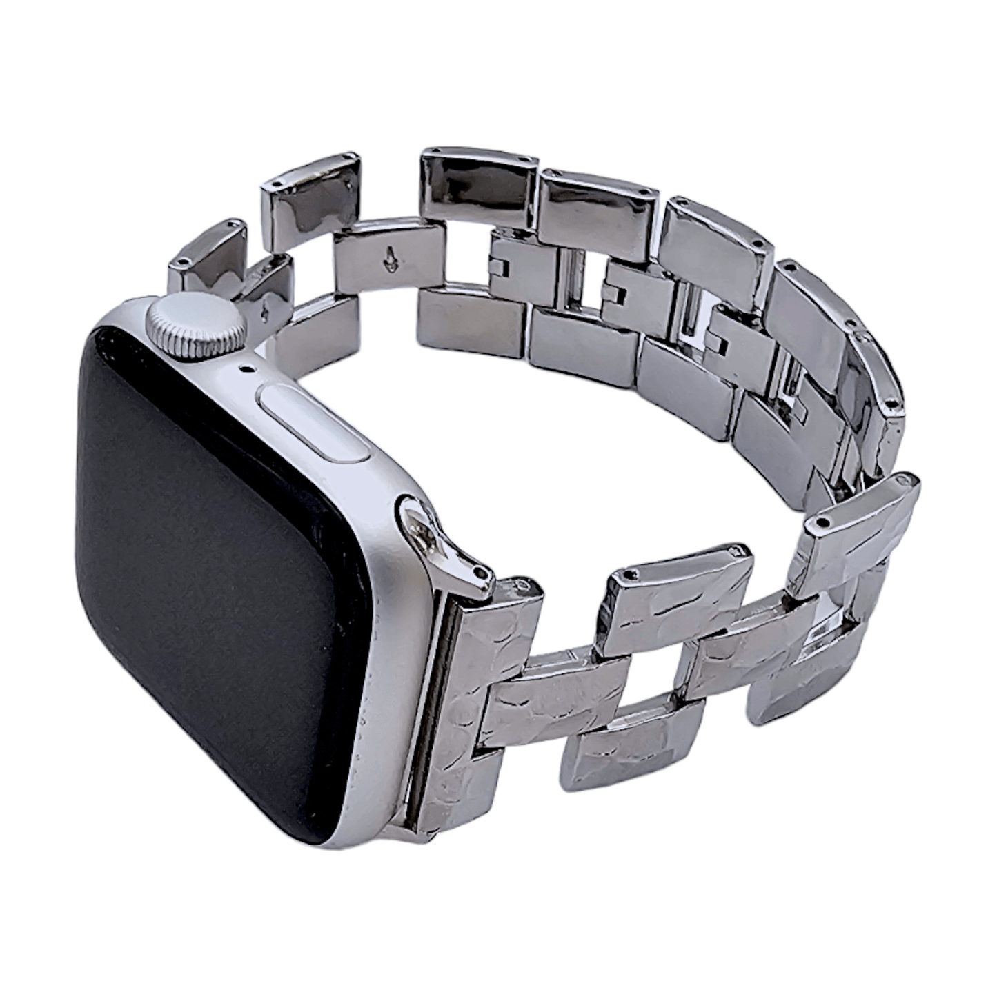 Crushed metal bracelet for Apple Watch Strap Band Silver - Wrist Envy