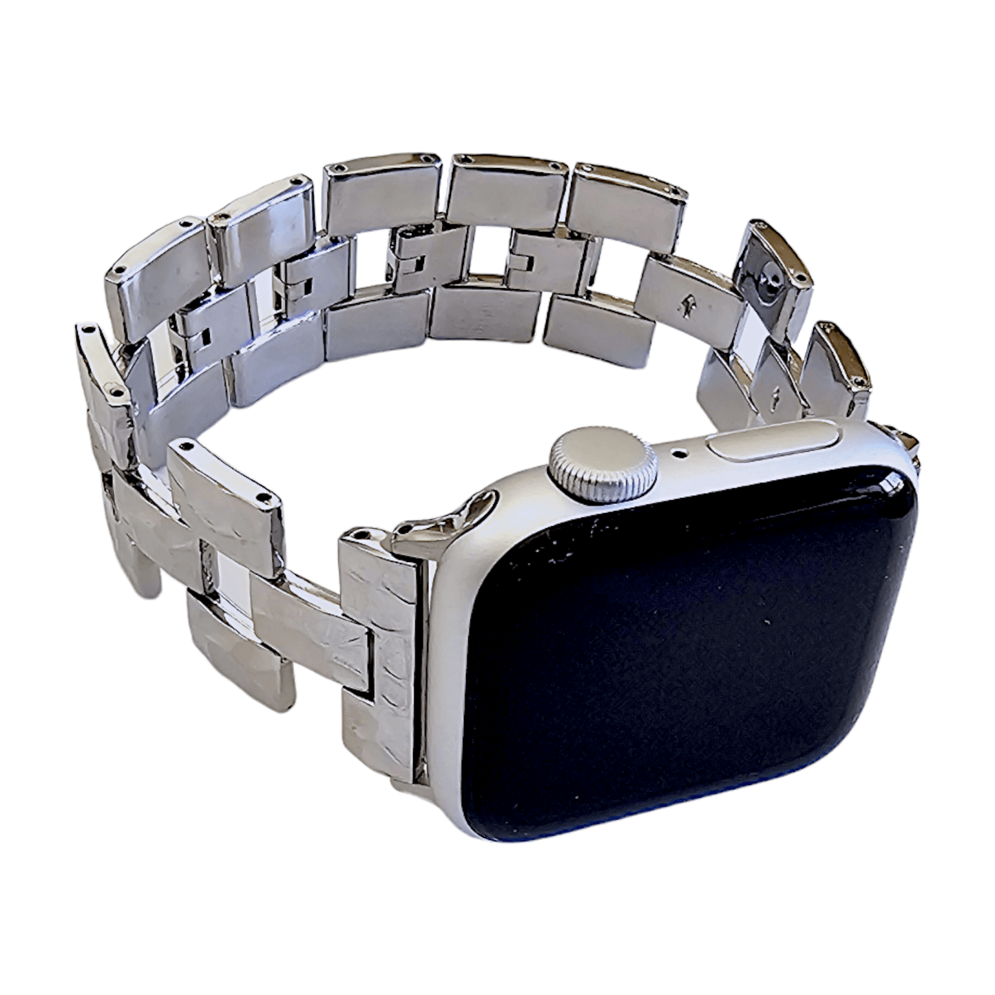 Crushed metal bracelet for Apple Watch Strap Band Silver - Wrist Envy