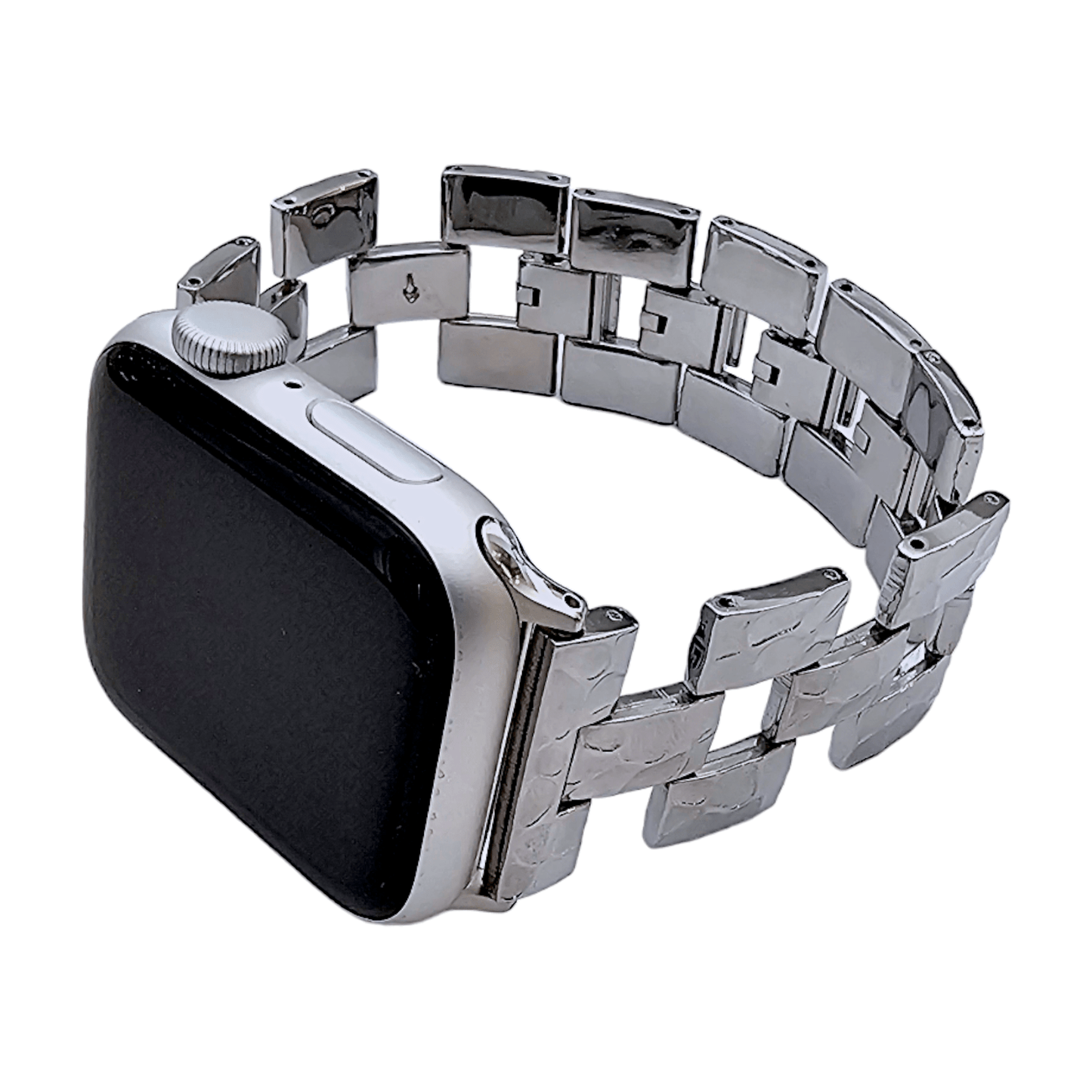 Crushed metal bracelet for Apple Watch Strap Band Silver - Wrist Envy
