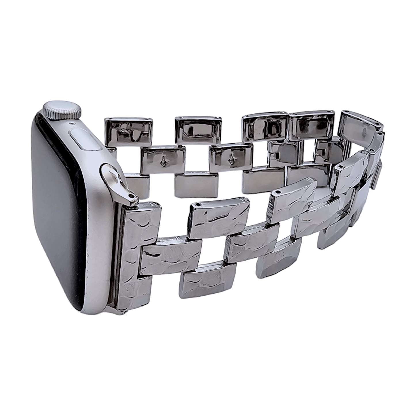 Crushed metal bracelet for Apple Watch Strap Band Silver - Wrist Envy