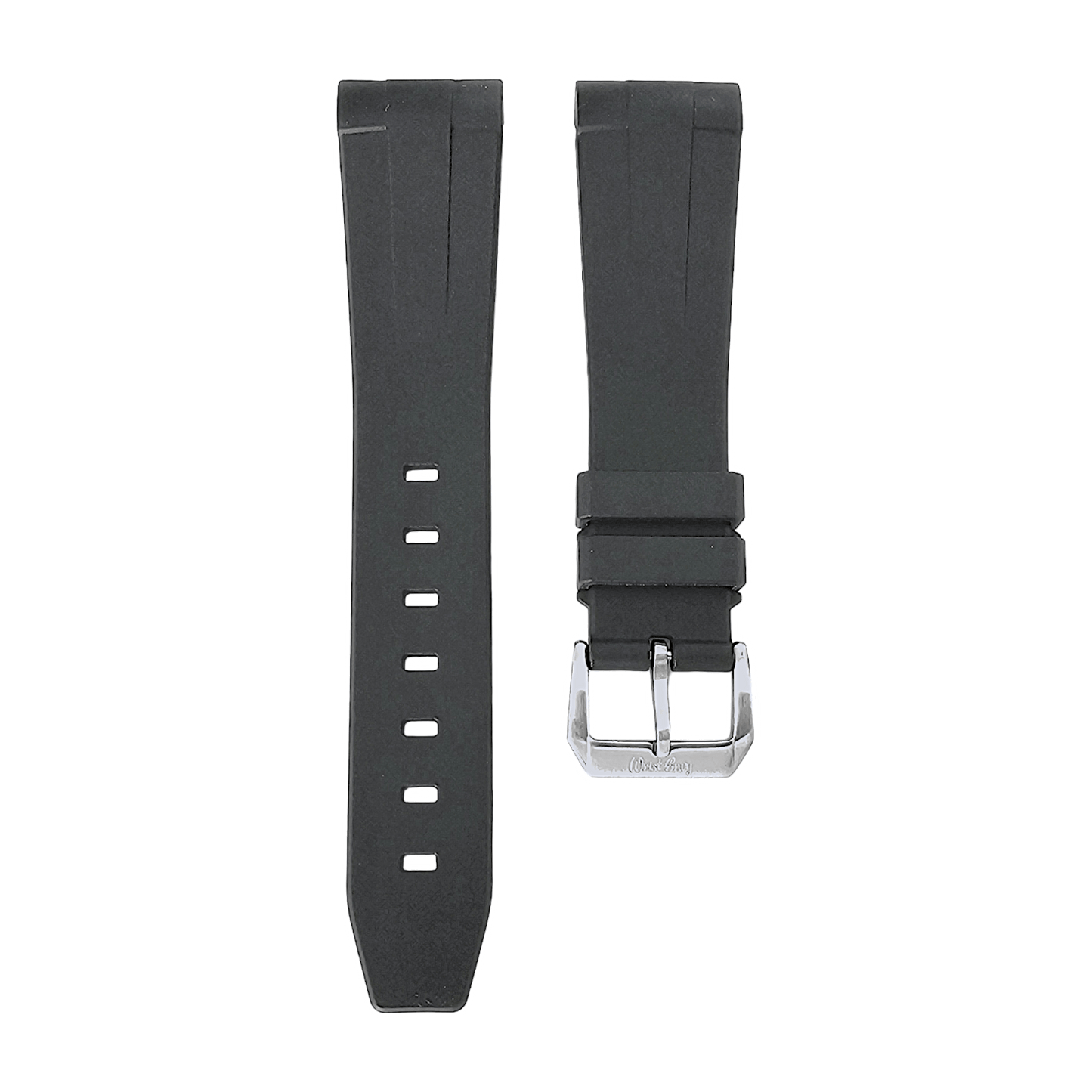 Curved End FKM Rubber Divers Watch Strap Band 20mm 22mm - Wrist Envy