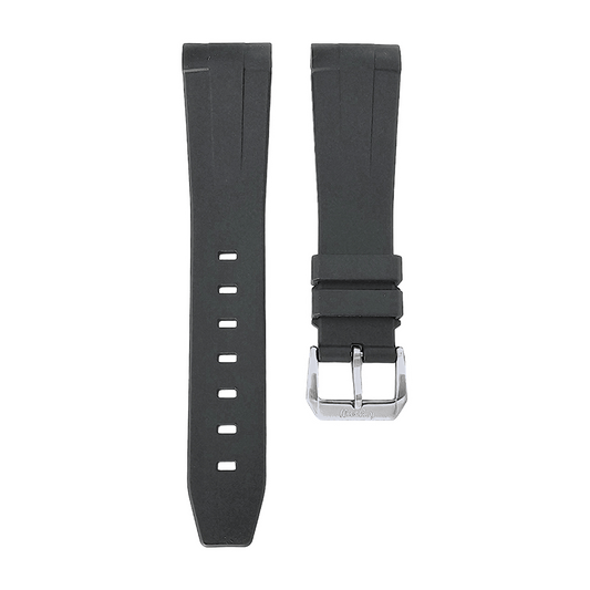 Curved End FKM Rubber Divers Watch Strap Band 20mm 22mm - Wrist Envy