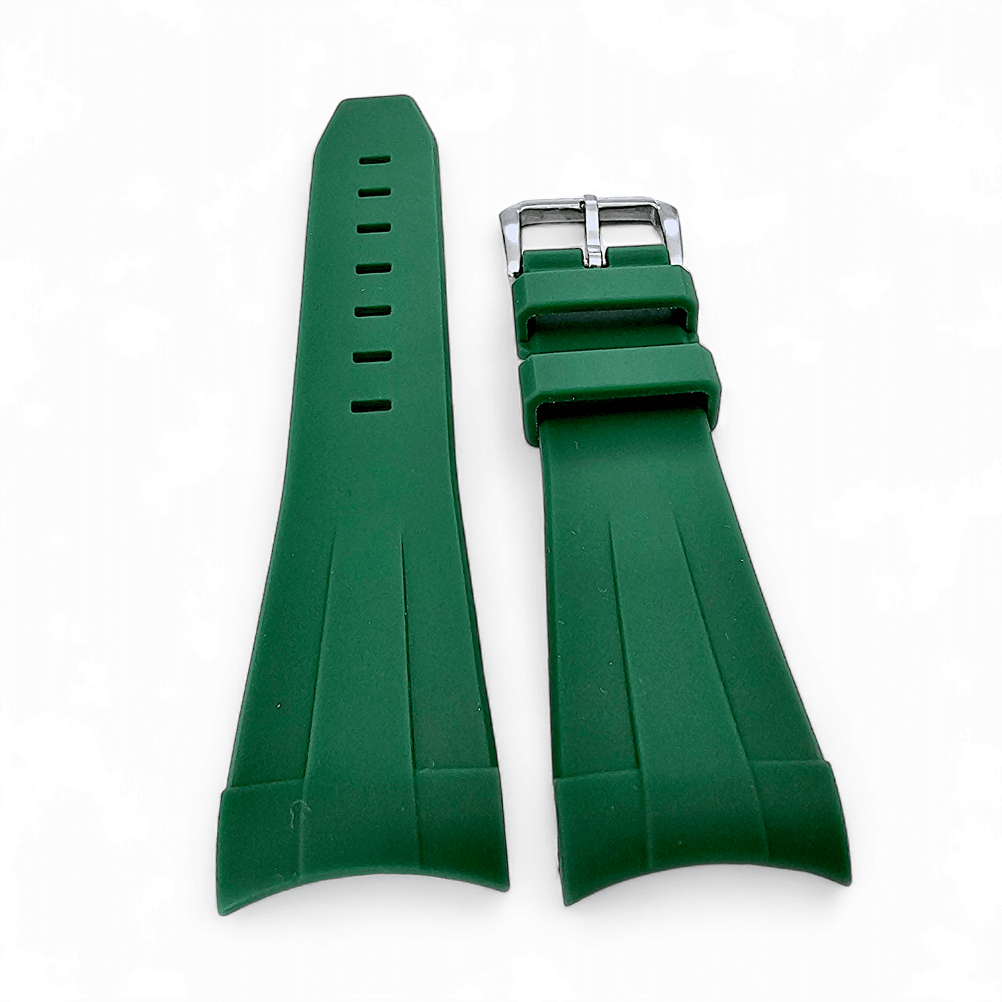 Curved End FKM Rubber Divers Watch Strap Band 20mm 22mm - Wrist Envy