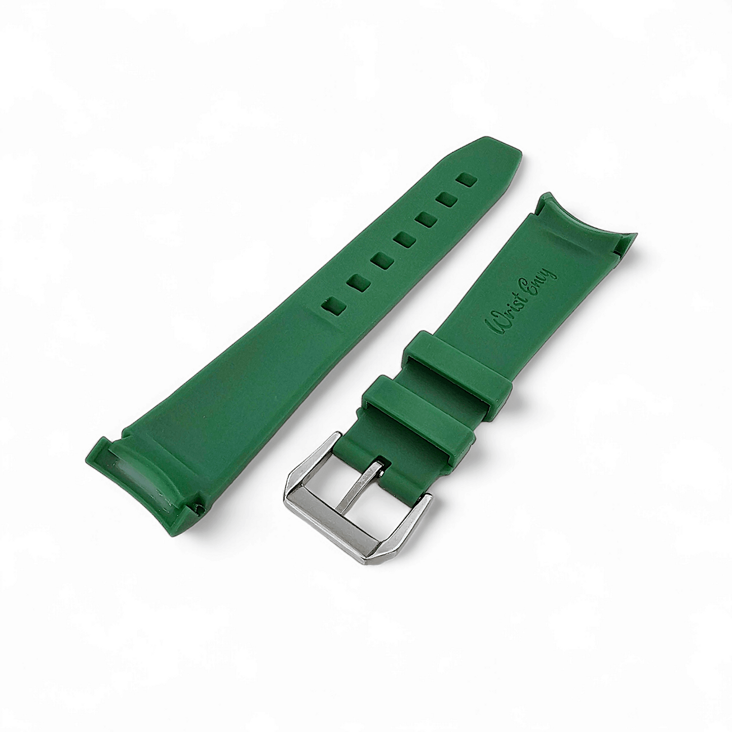 Curved End FKM Rubber Divers Watch Strap Band 20mm 22mm - Wrist Envy