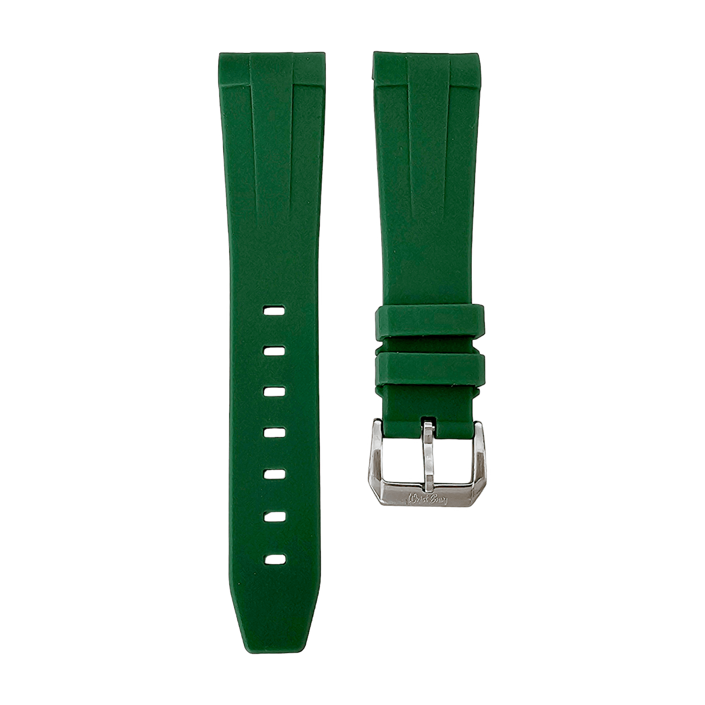 Curved End FKM Rubber Divers Watch Strap Band 20mm 22mm - Wrist Envy