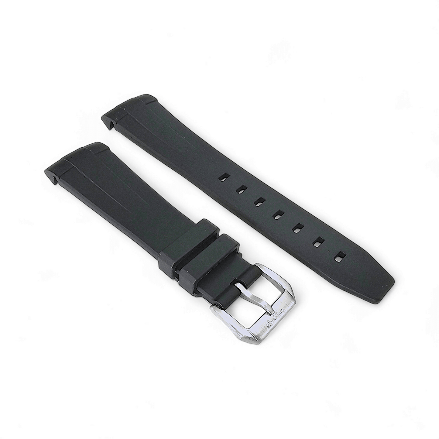 Curved End FKM Rubber Divers Watch Strap Band 20mm 22mm - Wrist Envy