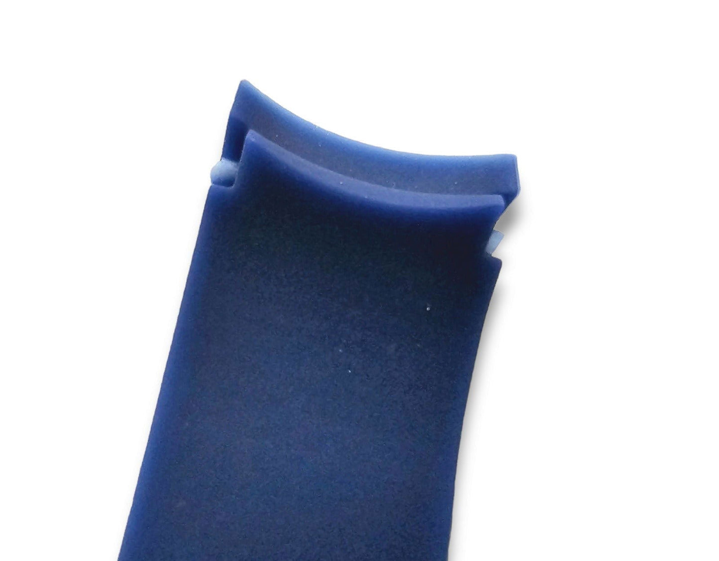 Curved End Silicone Rubber Deployment Watch Strap Band 18mm 20mm 22mm Black Blue - Wrist Envy