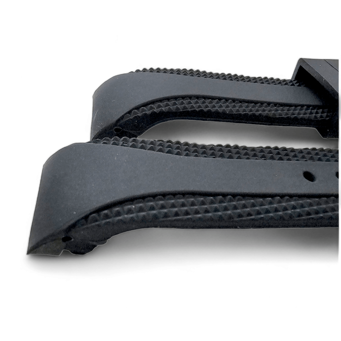 Curved End Silicone Rubber Watch Strap 18mm 20mm 22mm 24mm Black - Wrist Envy
