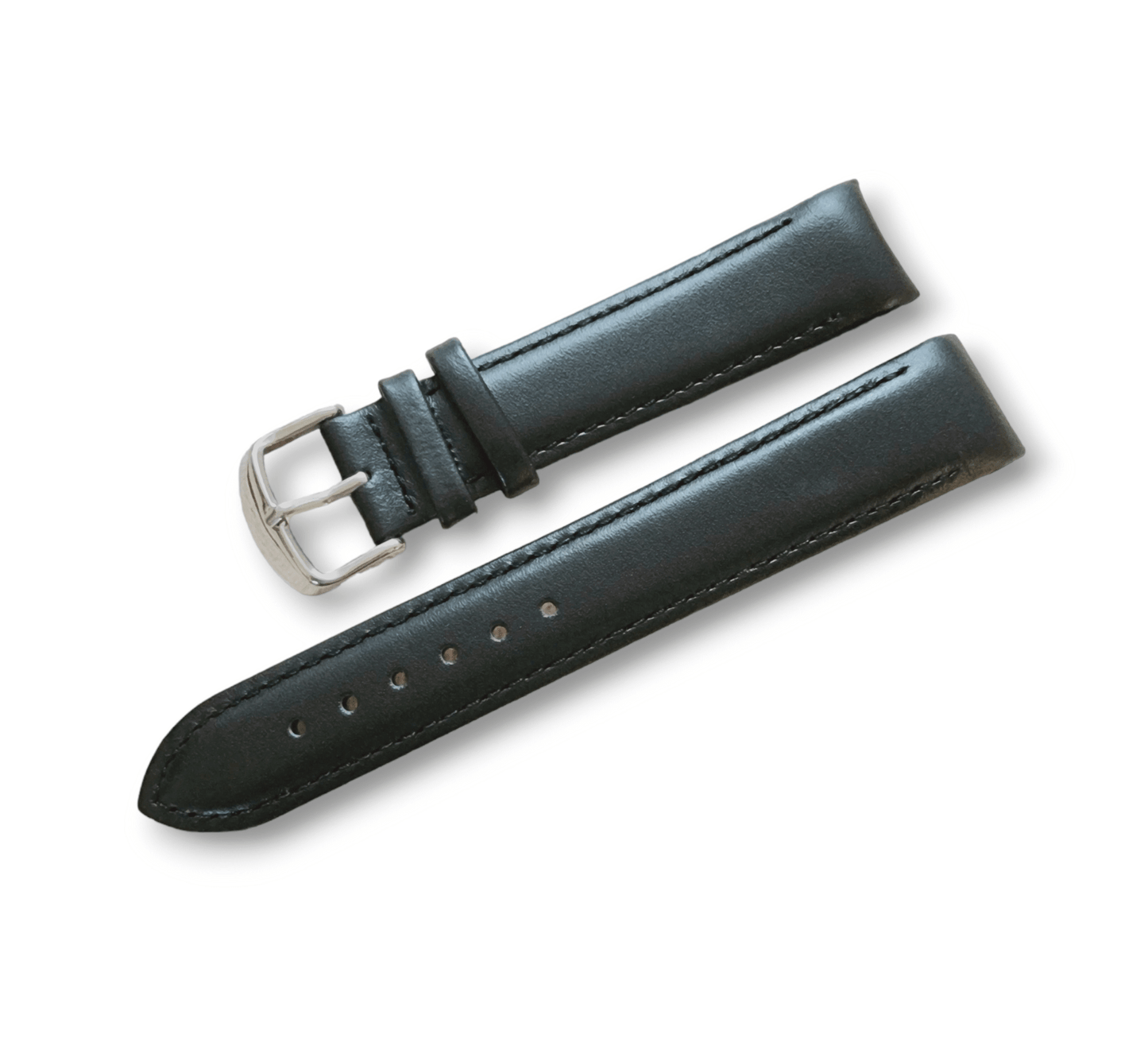 Curved Ends Leather Watch Strap 18mm 20mm 22mm 24mm Smooth and Crocodile Grain - Wrist Envy