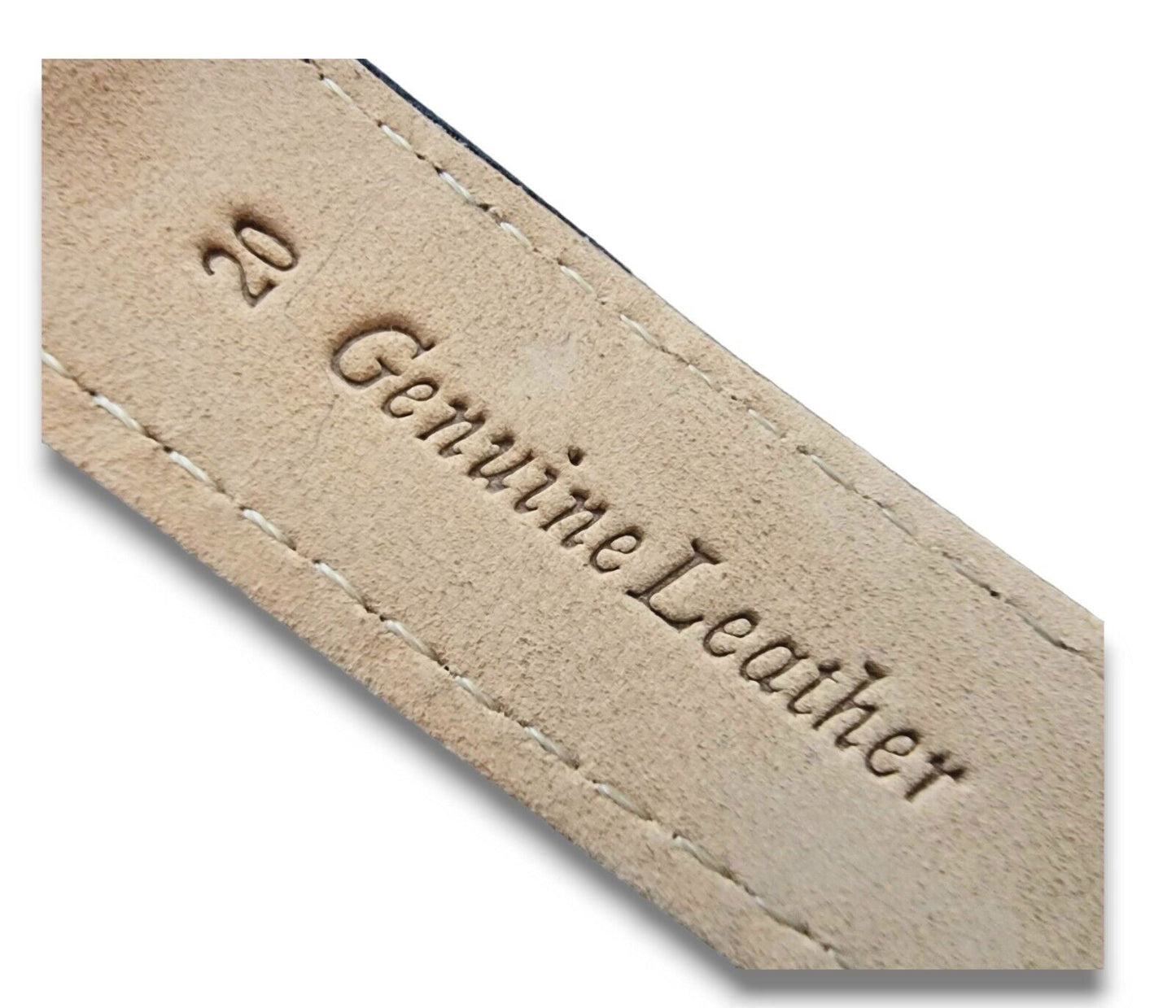 Curved Ends Leather Watch Strap 18mm 20mm 22mm 24mm Smooth and Crocodile Grain - Wrist Envy