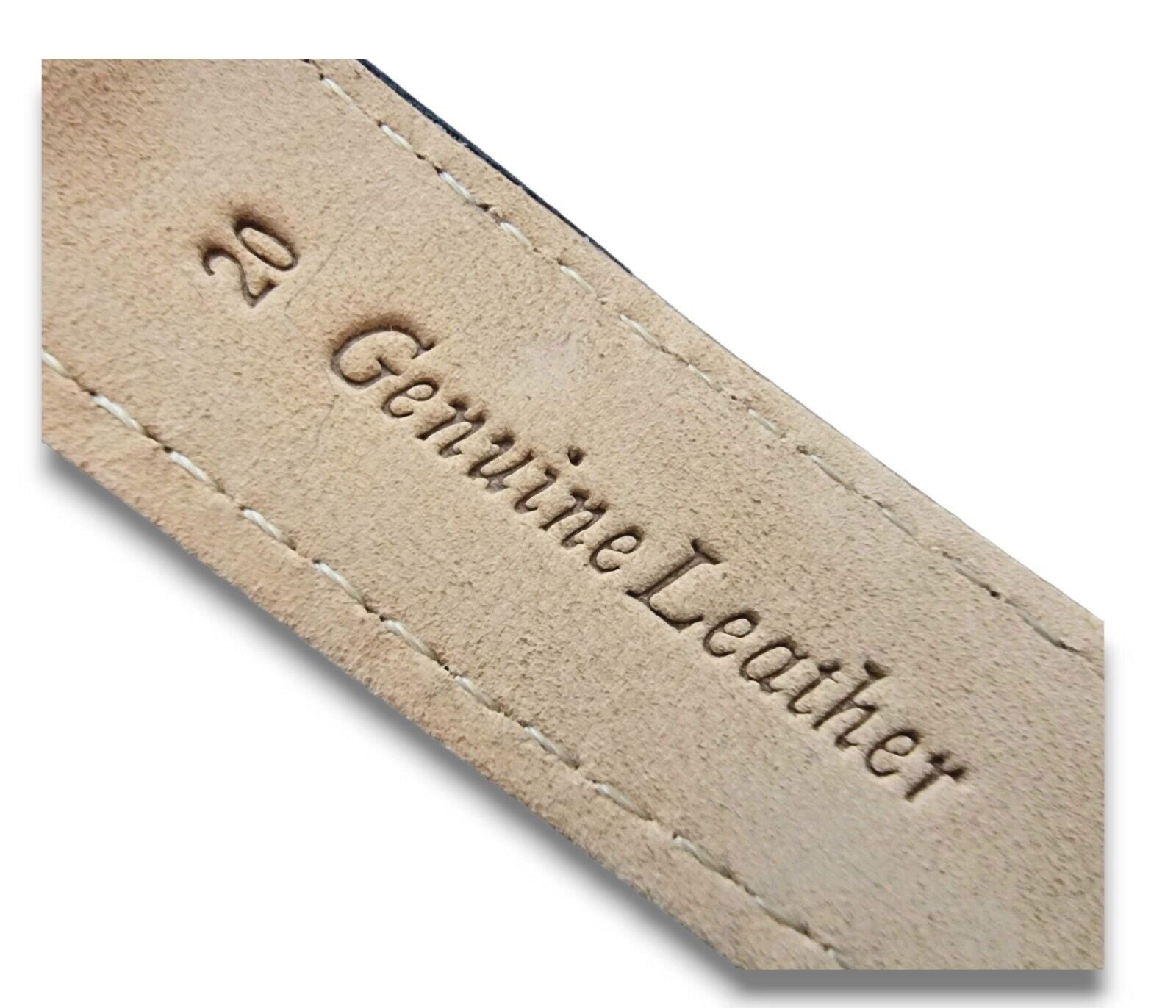 Curved Ends Leather Watch Strap 18mm 20mm 22mm 24mm Smooth and Crocodile Grain - Wrist Envy