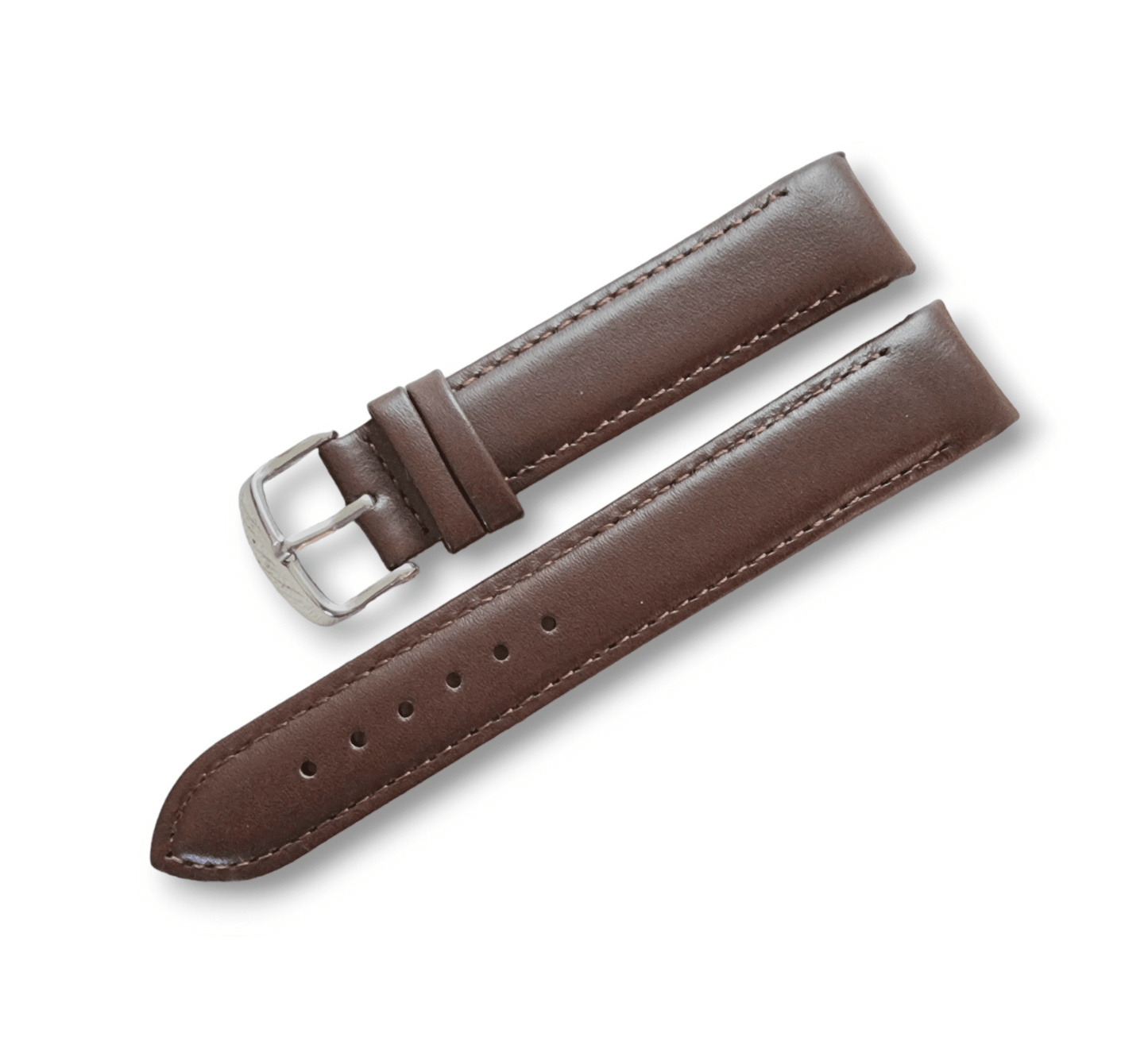 Curved Ends Leather Watch Strap 18mm 20mm 22mm 24mm Smooth and Crocodile Grain - Wrist Envy